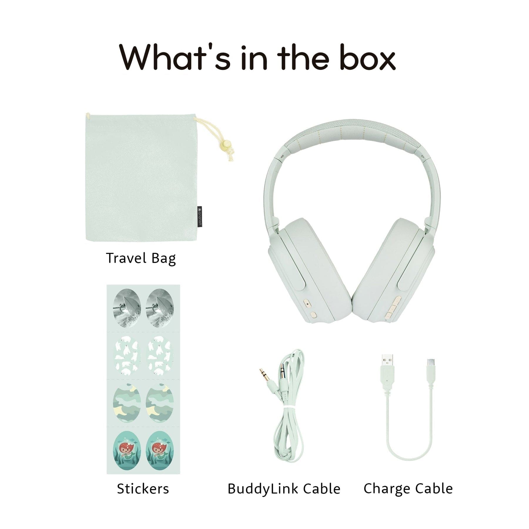 Buddyphones Cosmos Fun Hybrid Anc Headphone With Stickers