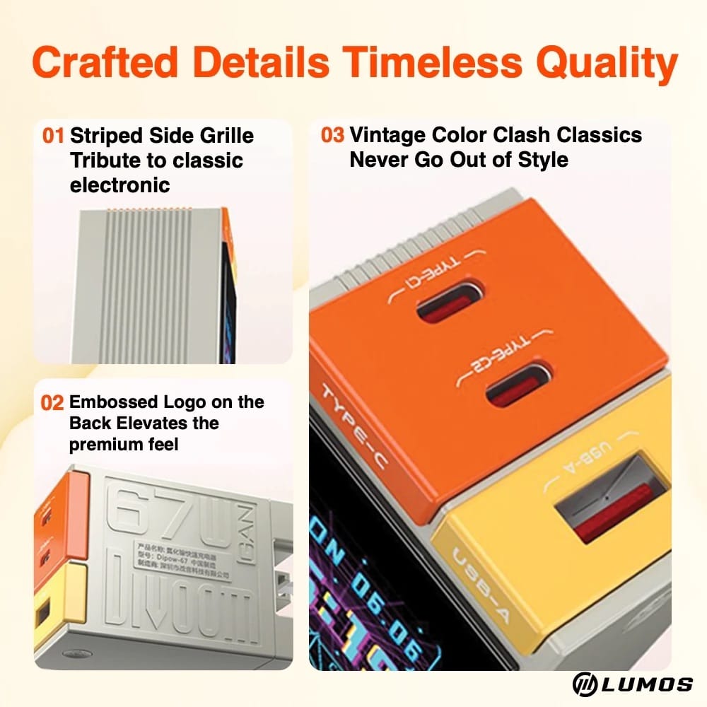 Divoom Dipow 67 Pixel Art 67W Multi Port Fast Charger