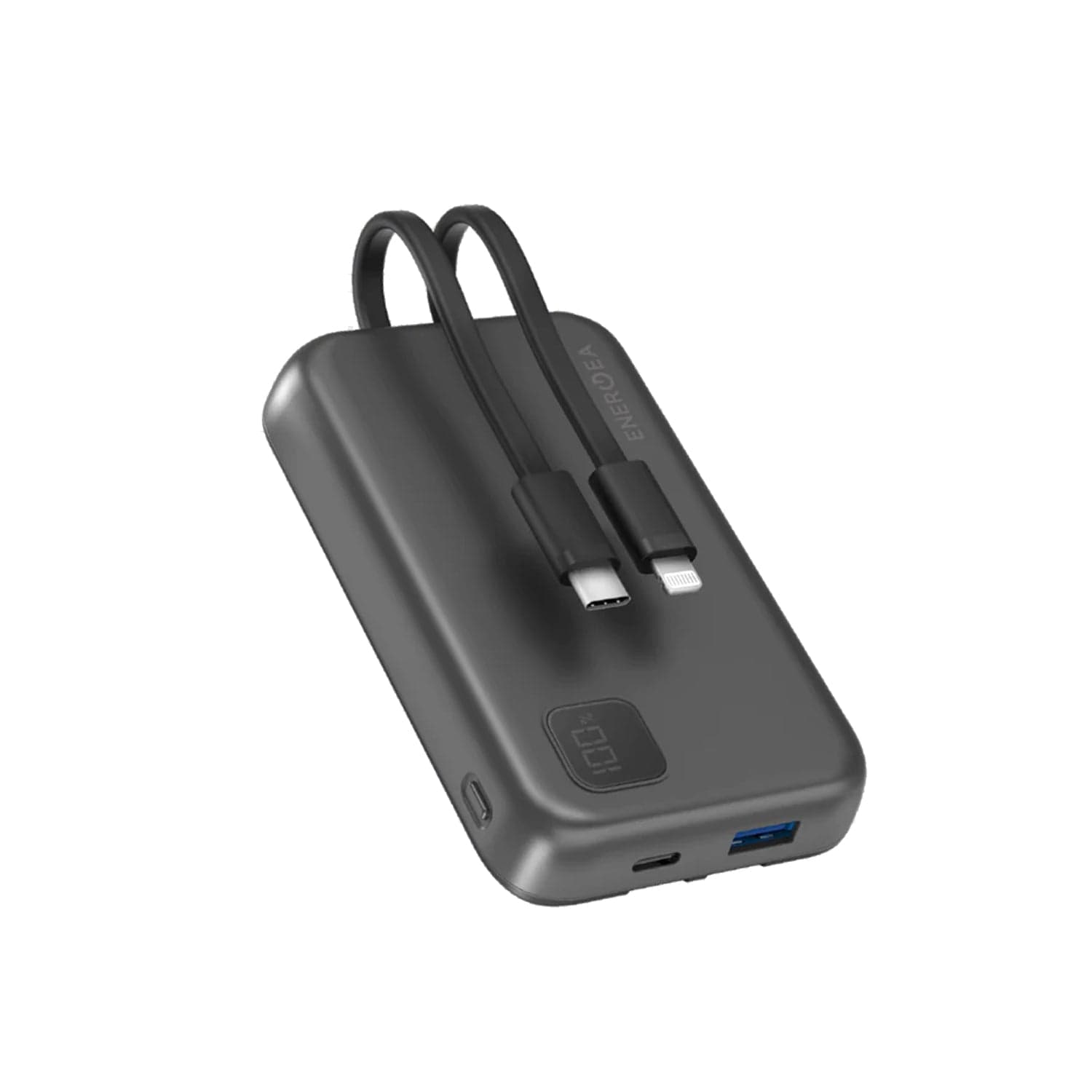 Energea Integra Duo 10,000 mAh PowerBank with Built-In Lightning & USB Type-C Cables