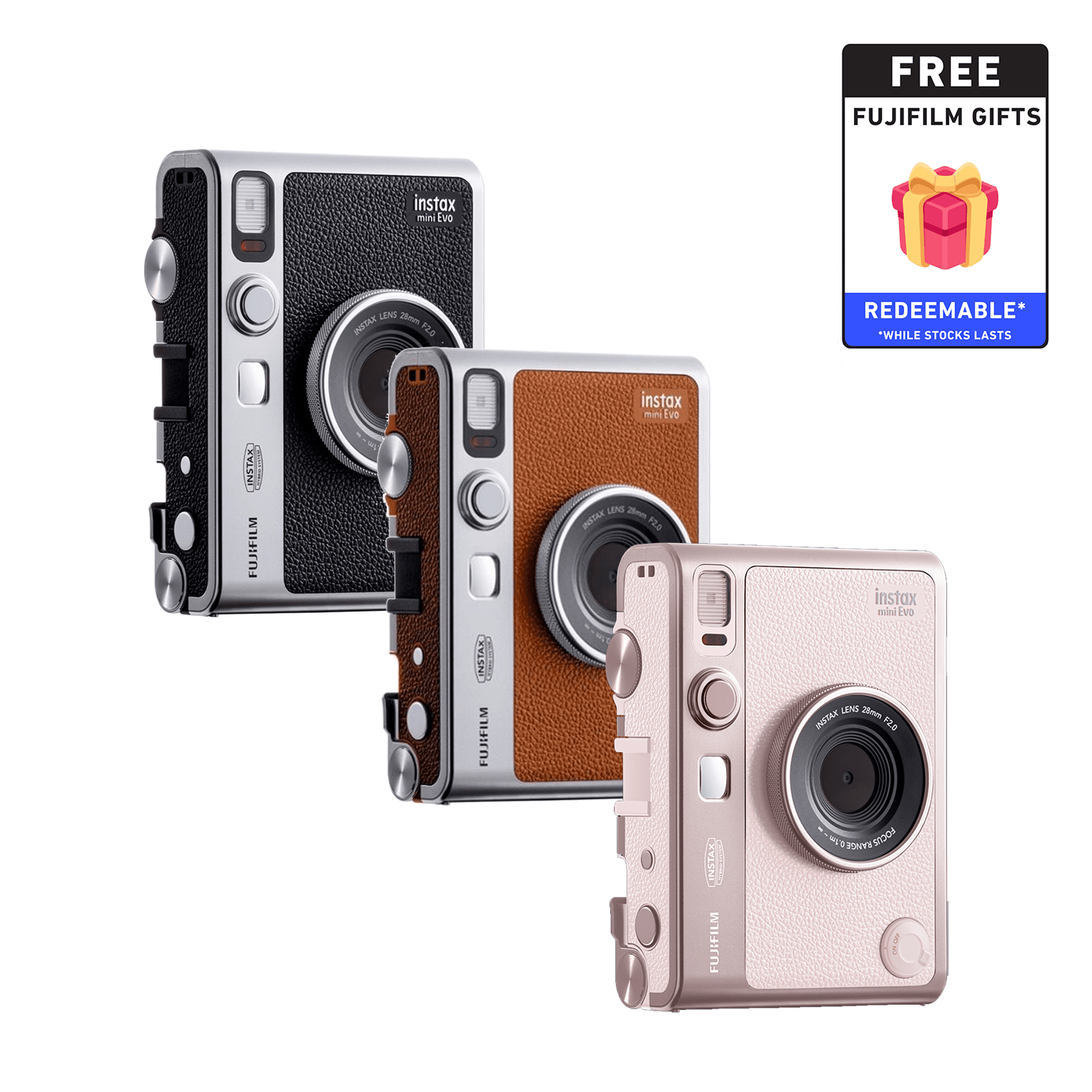 ★美品★FUJIFILM instax mini Evo USB Type-C FujiFilm Instax Mini Evo Type-C Instant Camera (Brown) | NZ