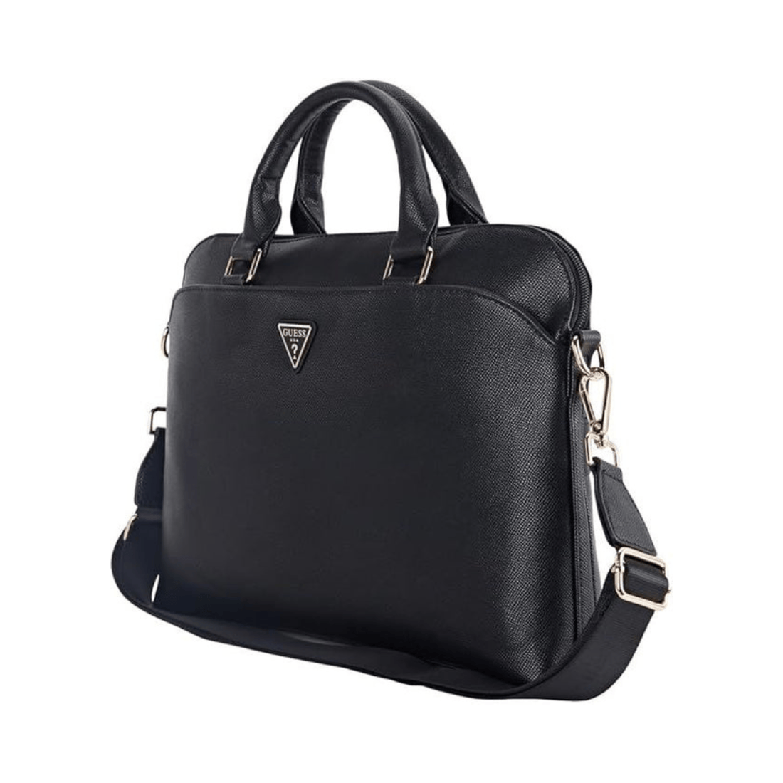 Guess 15" Computer Bag Grained PU Zipper Pocket & Triangle Logo