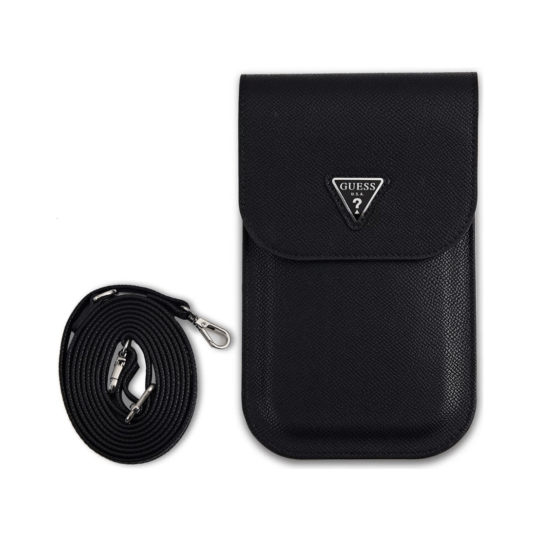 Guess Grained PU Triangle Logo Phone Bag