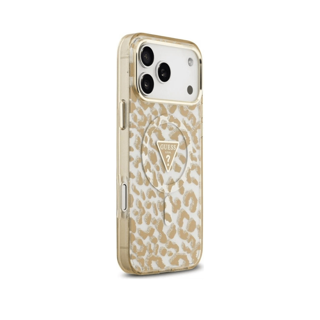 Guess Leopard Glitter MagSafe Case For iPhone 17 Pro