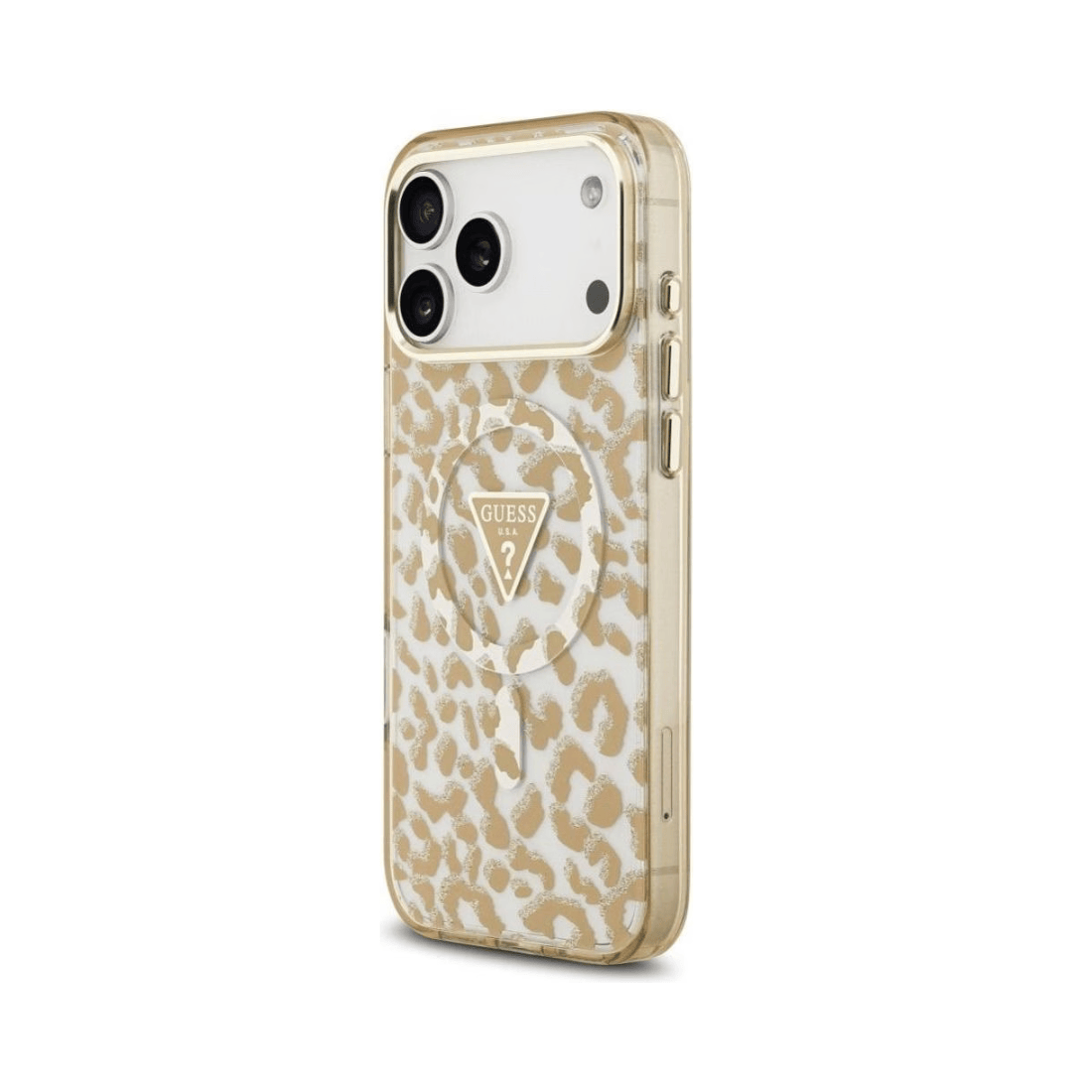 Guess Leopard Glitter MagSafe Case For iPhone 17 Pro
