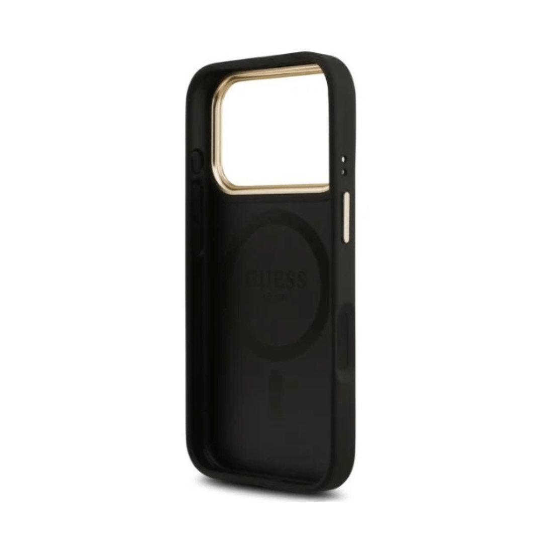 Guess Gold Frame 4G PU Leather MagSafe Case For iPhone 17 Pro