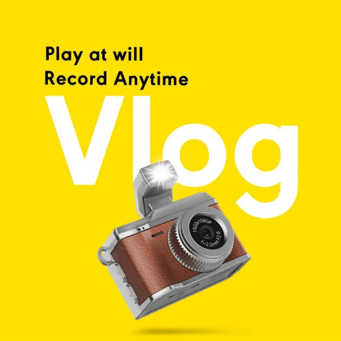 Mini Retro 1080P Camera With 8GB MicroSD Card