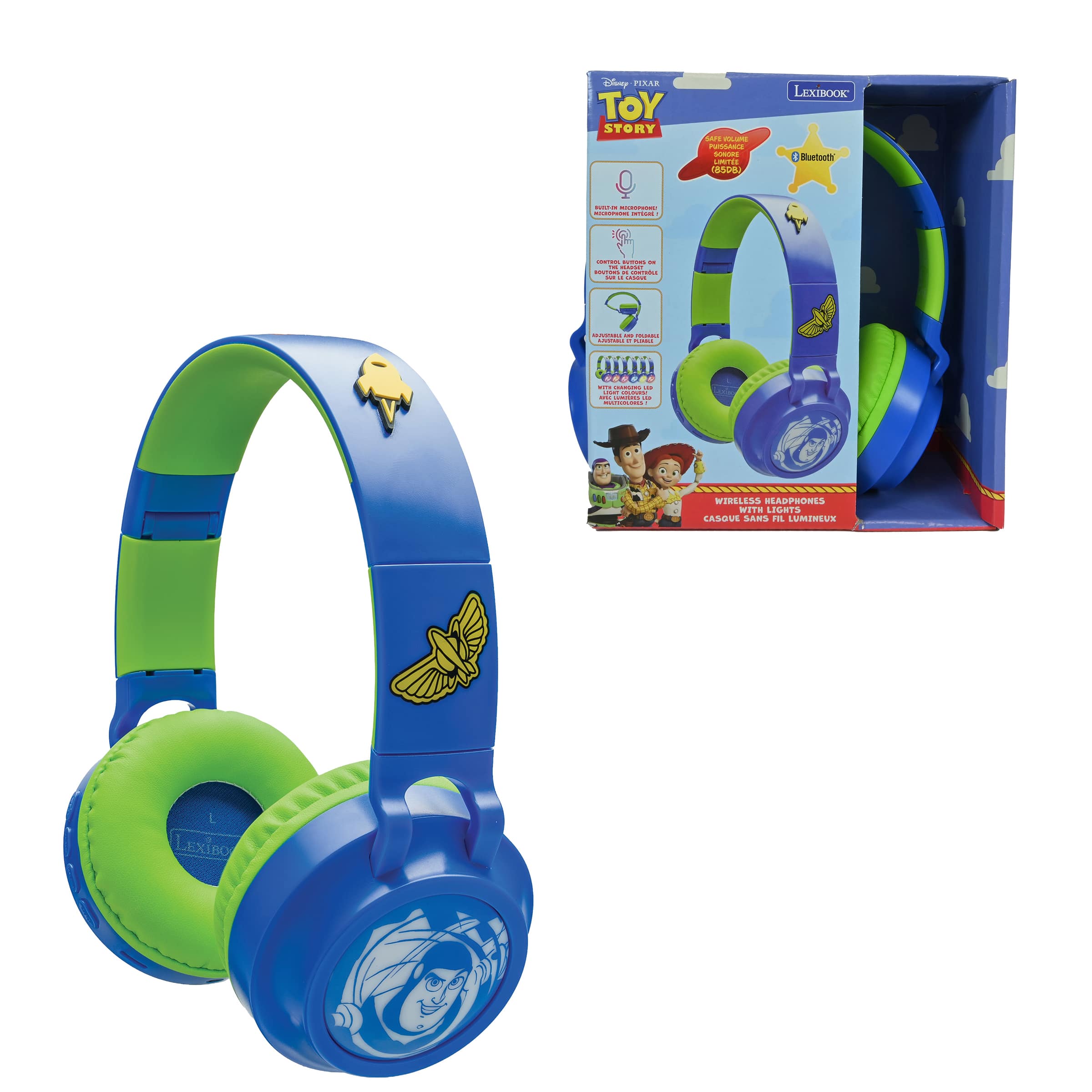 Lexibook HPBT015 Series Bluetooth And Wired Foldable Headphones with Safe Volume Limitation