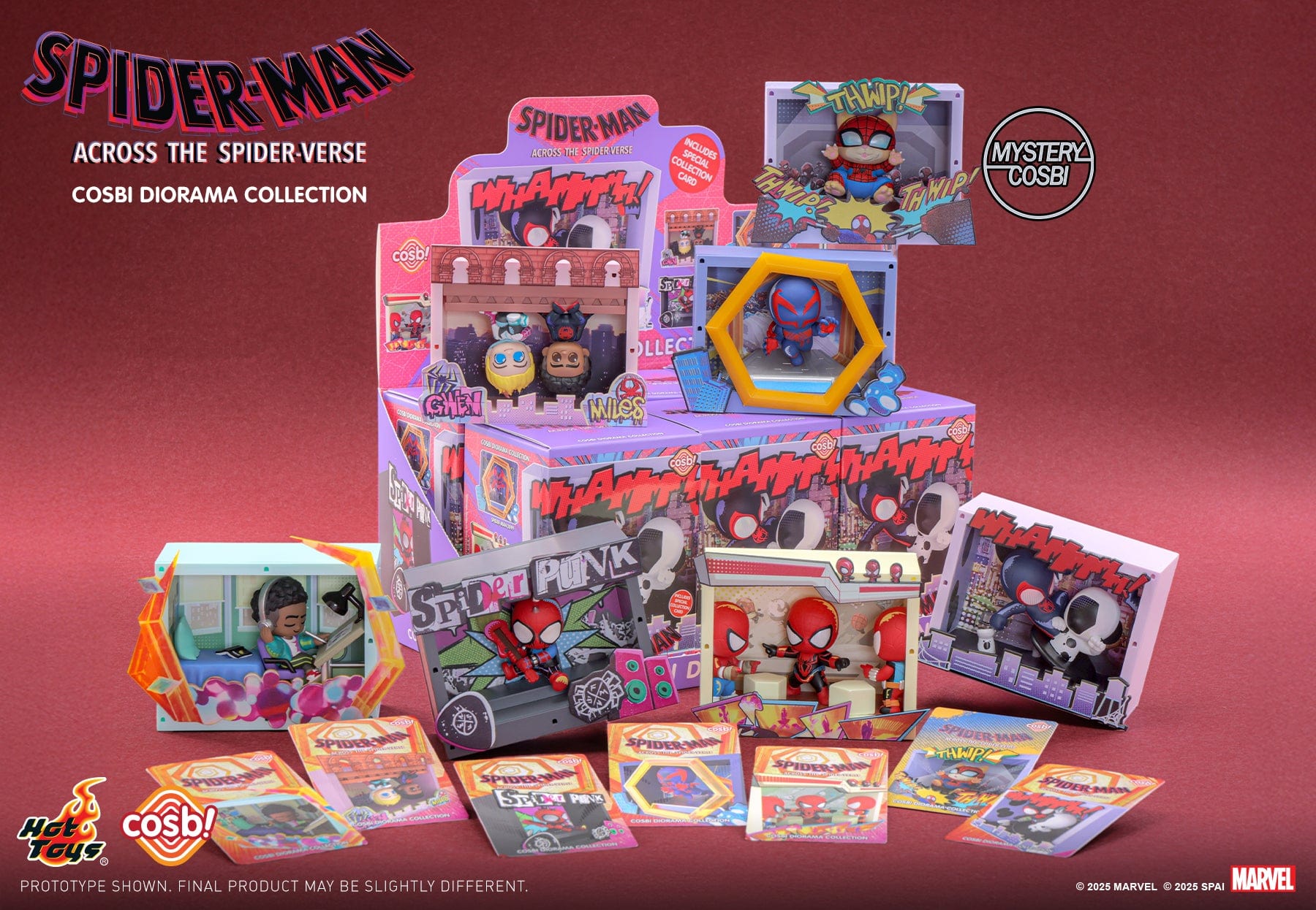 Hot Toys CBX301 Spiderman Across The Spider Verse Cosbi Diorama Collectible Figure Blind Box