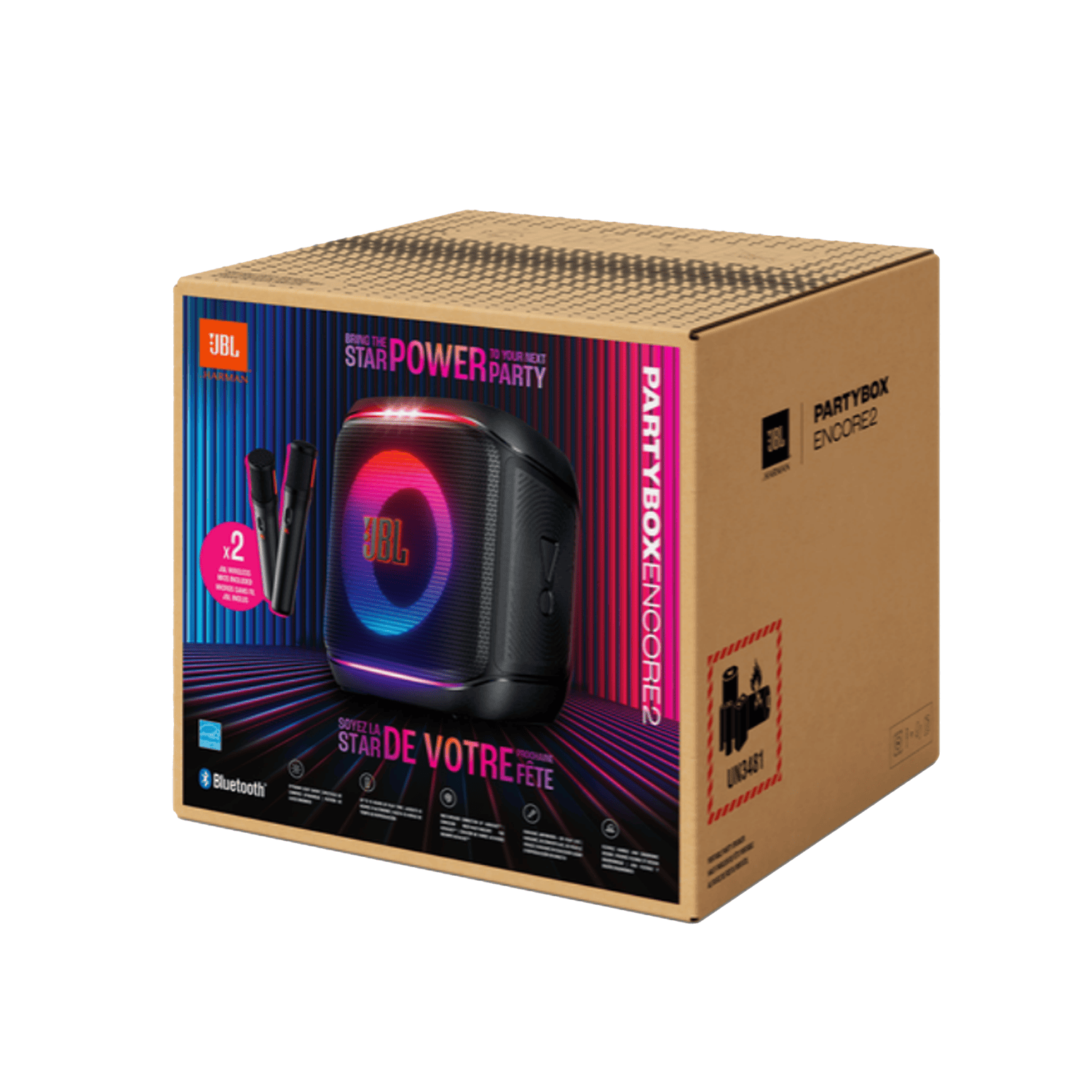 JBL Party Box Encore 2 Portable Speaker With 2 Microphones