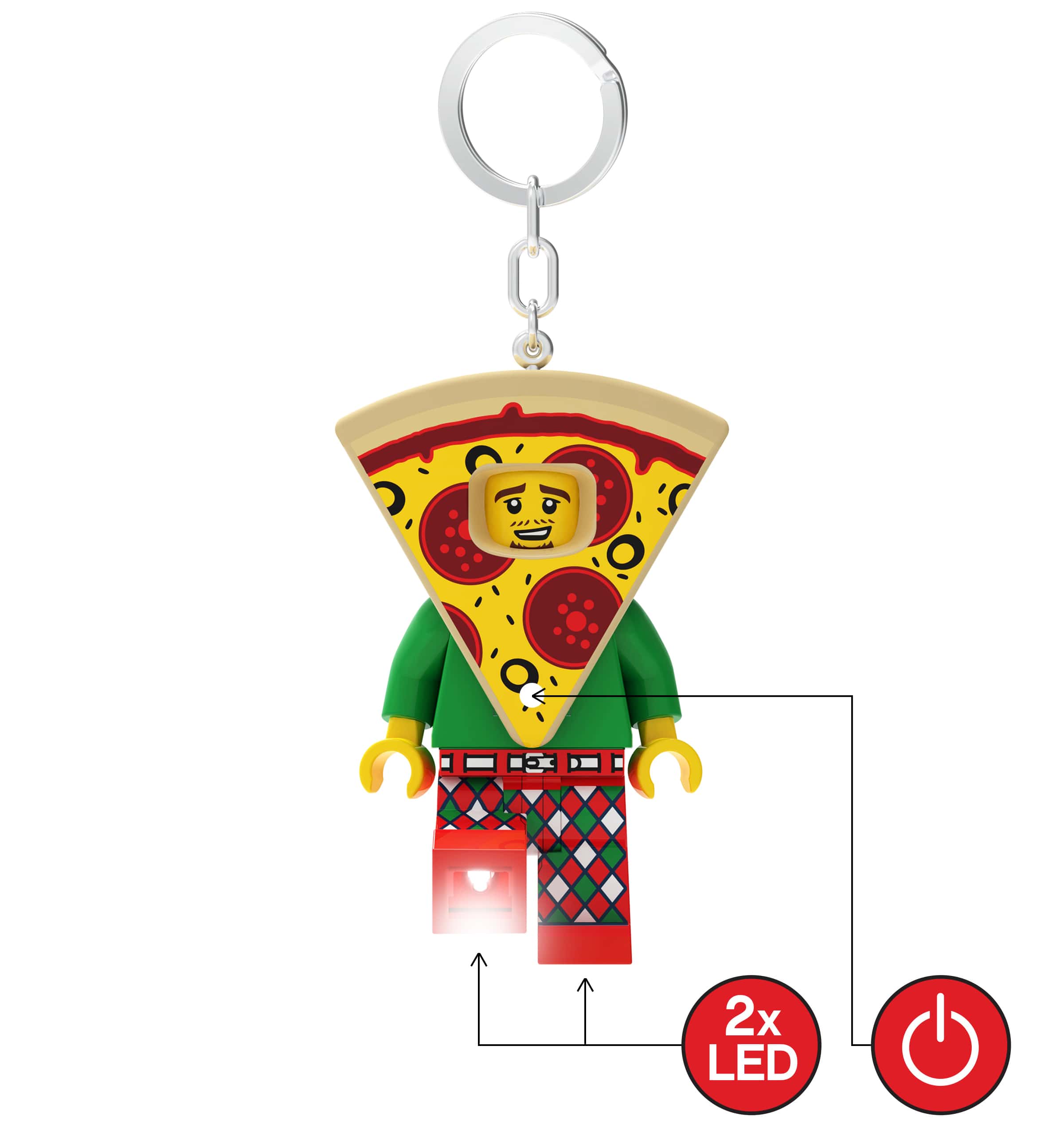 LEGO ICONIC Pizza Guy Keychain Light