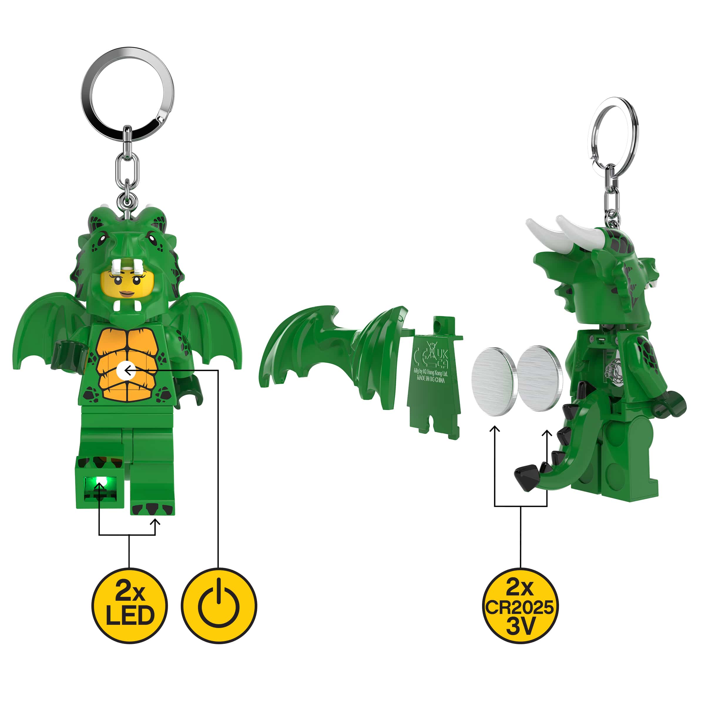 LEGO MINIFIGURES Green Dragon Girl Keychain Light