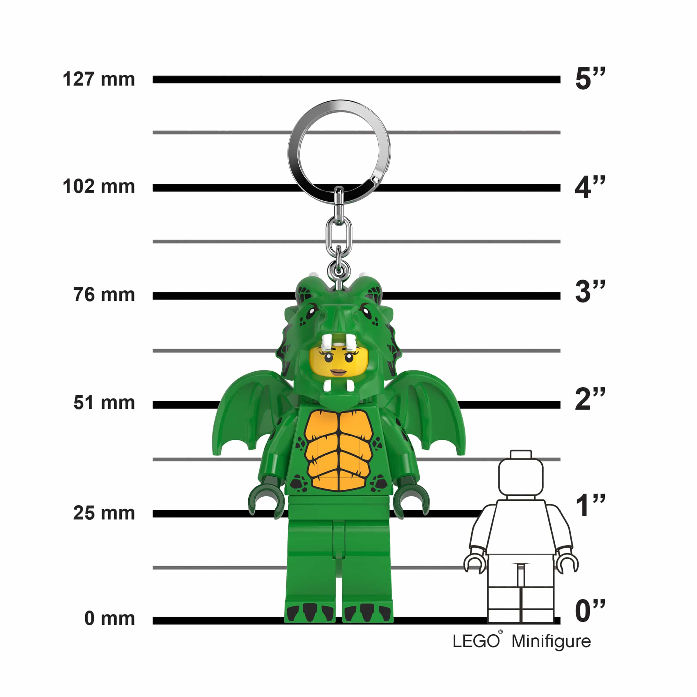 LEGO MINIFIGURES Green Dragon Girl Keychain Light