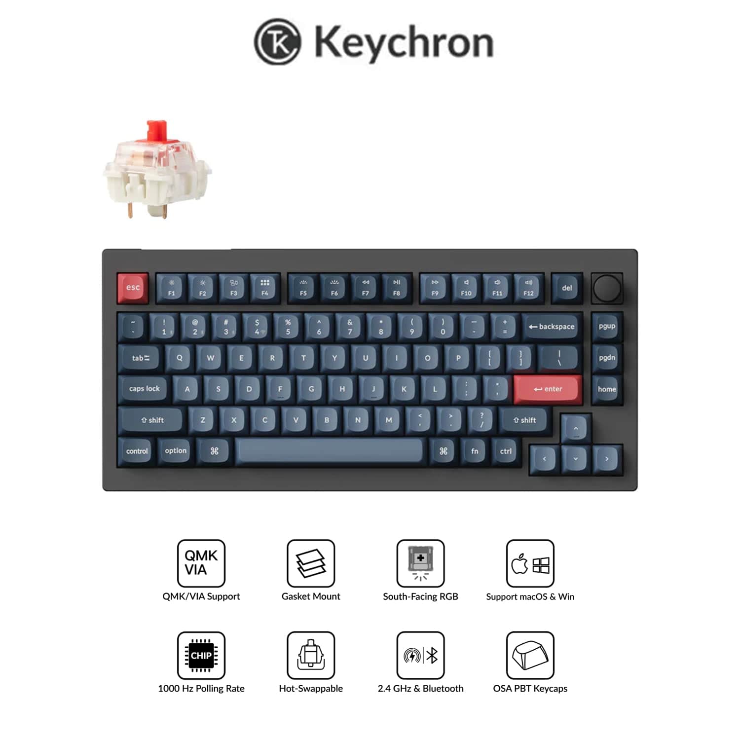 Keychron V1 Max QMK/VIA Wireless Custom Mechanical Keyboard