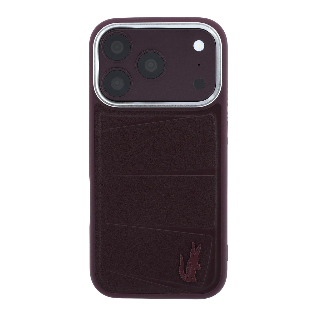 Lacoste PU Leather Lenglen Bordeaux MagSafe Case For iPhone 18 Pro Max
