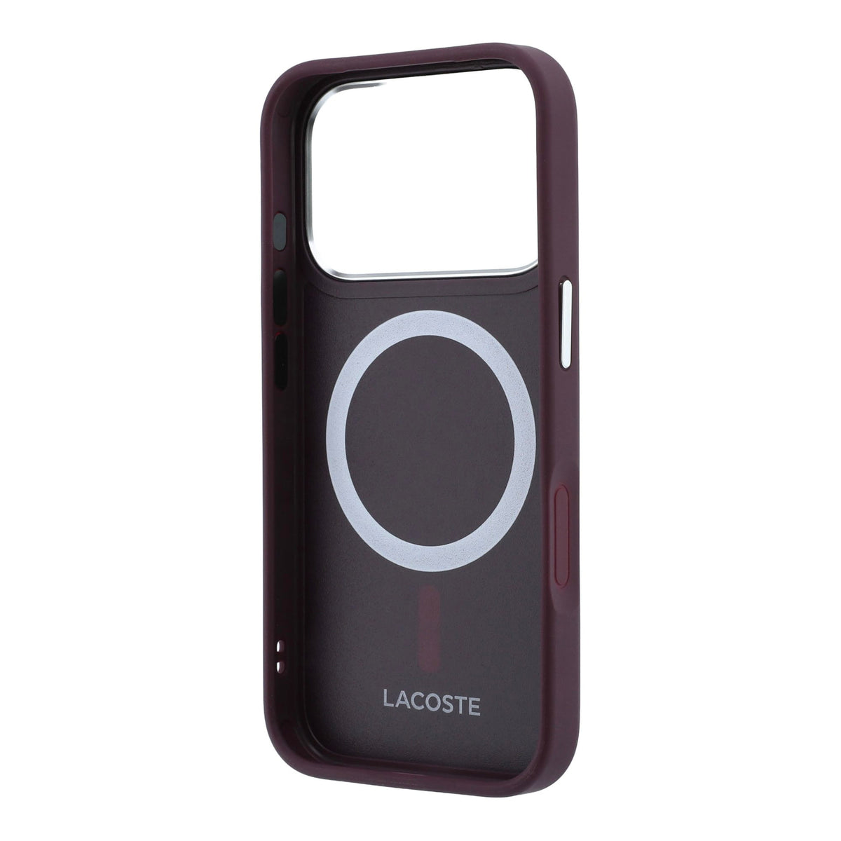 Lacoste PU Leather Lenglen Bordeaux MagSafe Case For iPhone 18 Pro Max