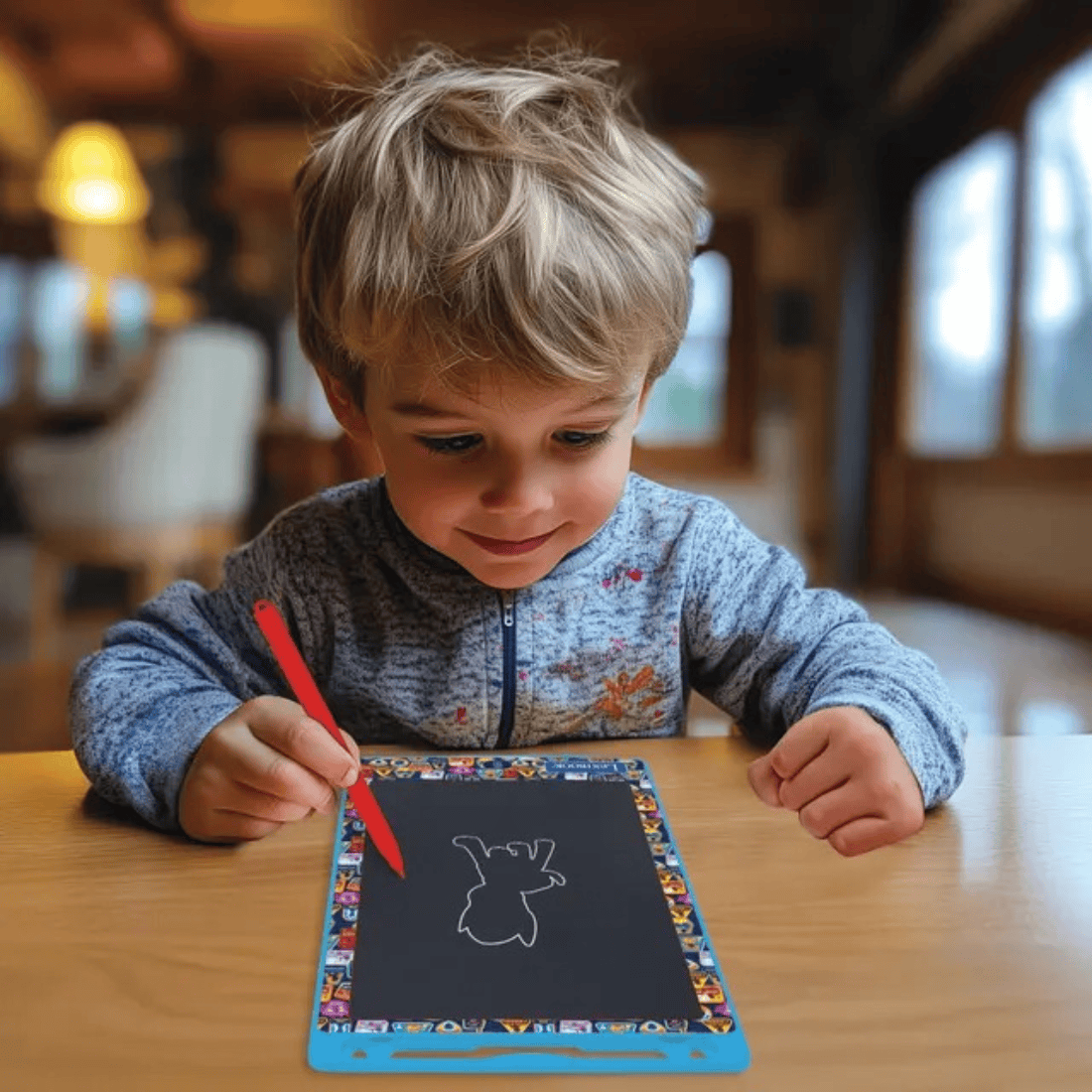Lexibook CRT10 Series Educational Multicolor E-ink Drawing Tablet | 28cm With Stencils
