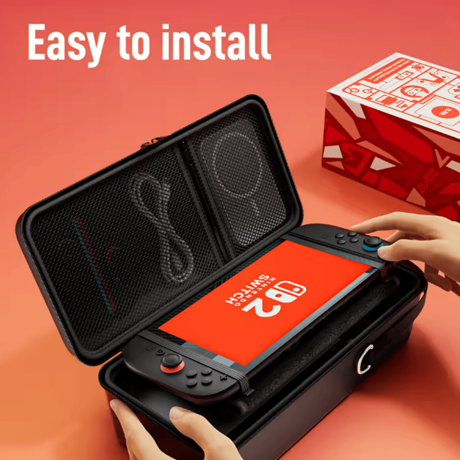 Large Capacity Carrying Case for Nintendo Switch 2 with Card Slots & Screen Protector