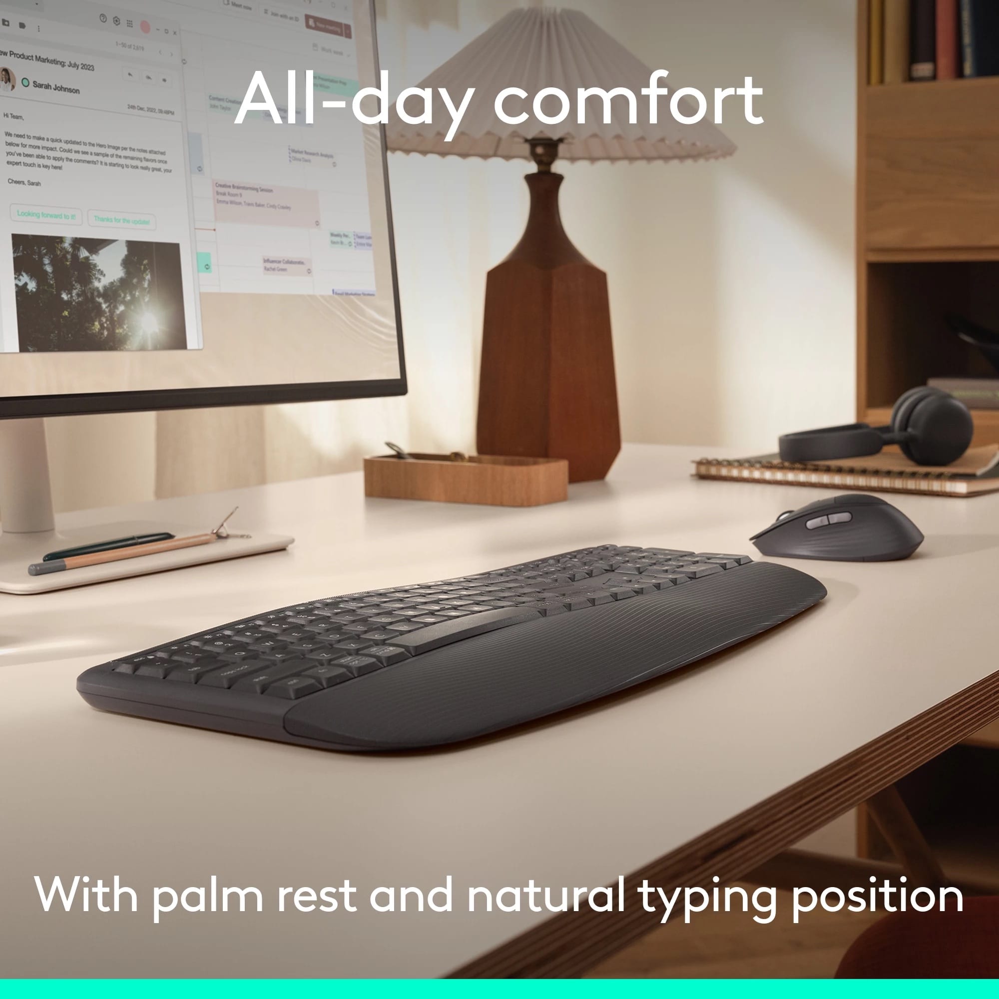 Logitech Signature Comfort Plus Combo MK880 | Bluetooth Keyboard And Mouse Combo Combo For All Day Comfort