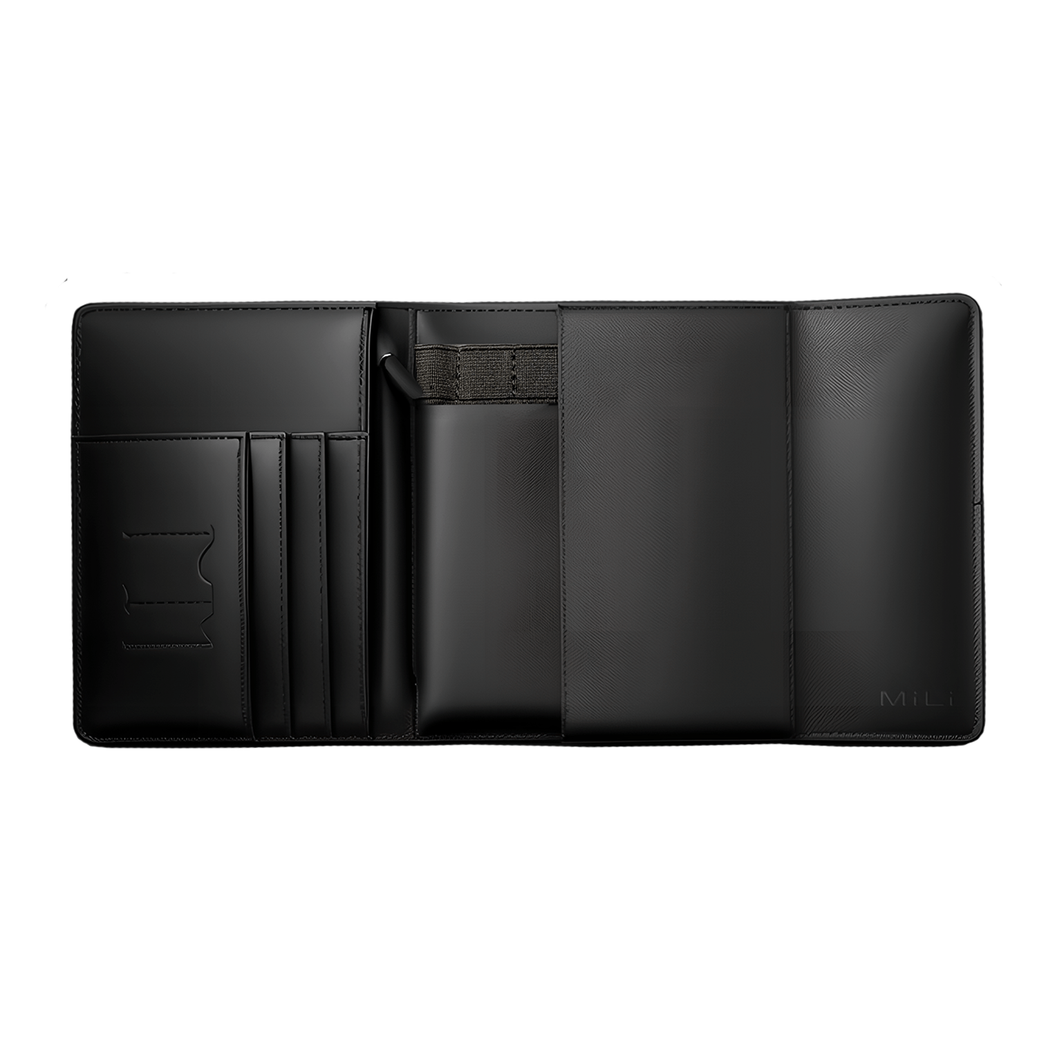 MiLi MiBook Apple MFi Certified MiTag Travel Passport Wallet | Premium Leather Passport Holder with Integrated Bluetooth Tracker Compartment (iOS)