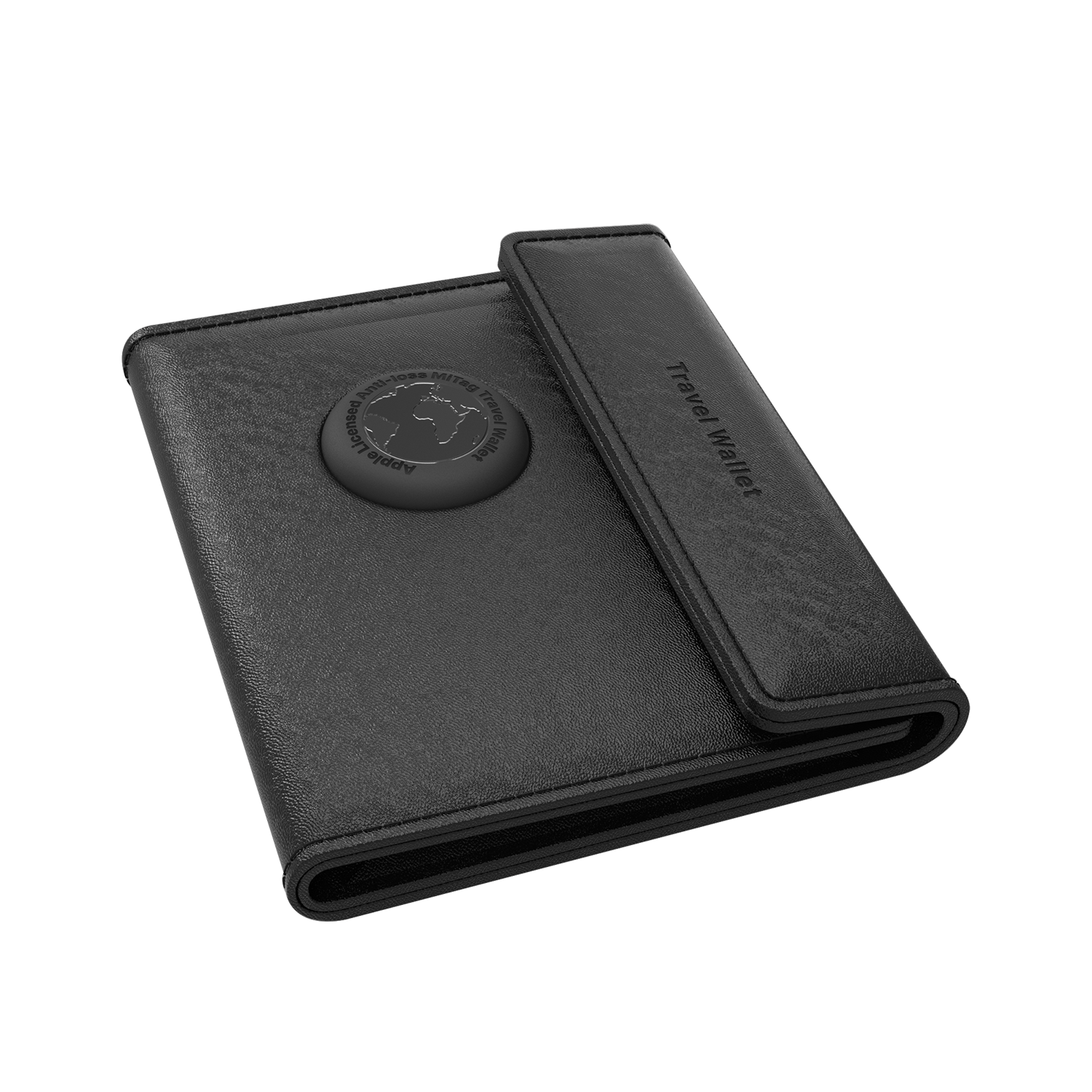 MiLi MiBook Apple MFi Certified MiTag Travel Passport Wallet | Premium Leather Passport Holder with Integrated Bluetooth Tracker Compartment (iOS)
