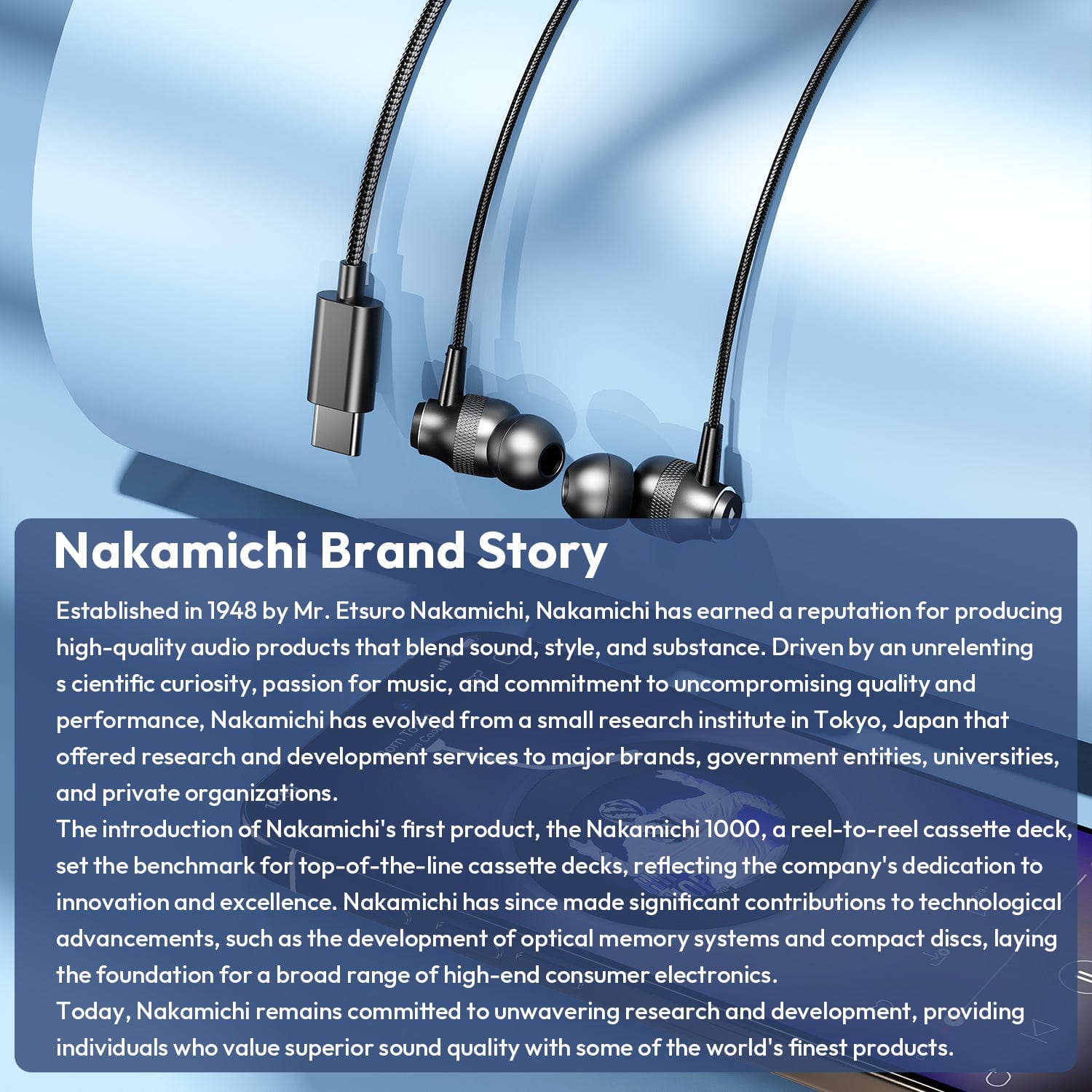 Nakamichi HDR180 Type C In-Ear Earphones With Microphone