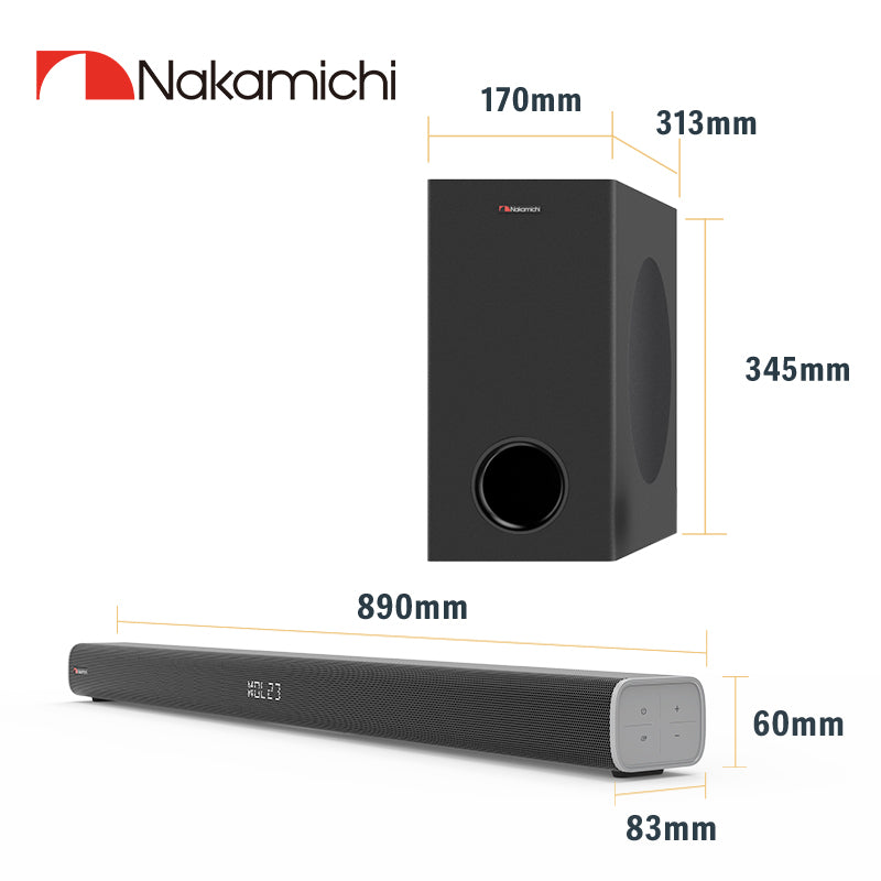 Nakamichi Apollo 220 Bluetooth Soundbar with Subwoofer