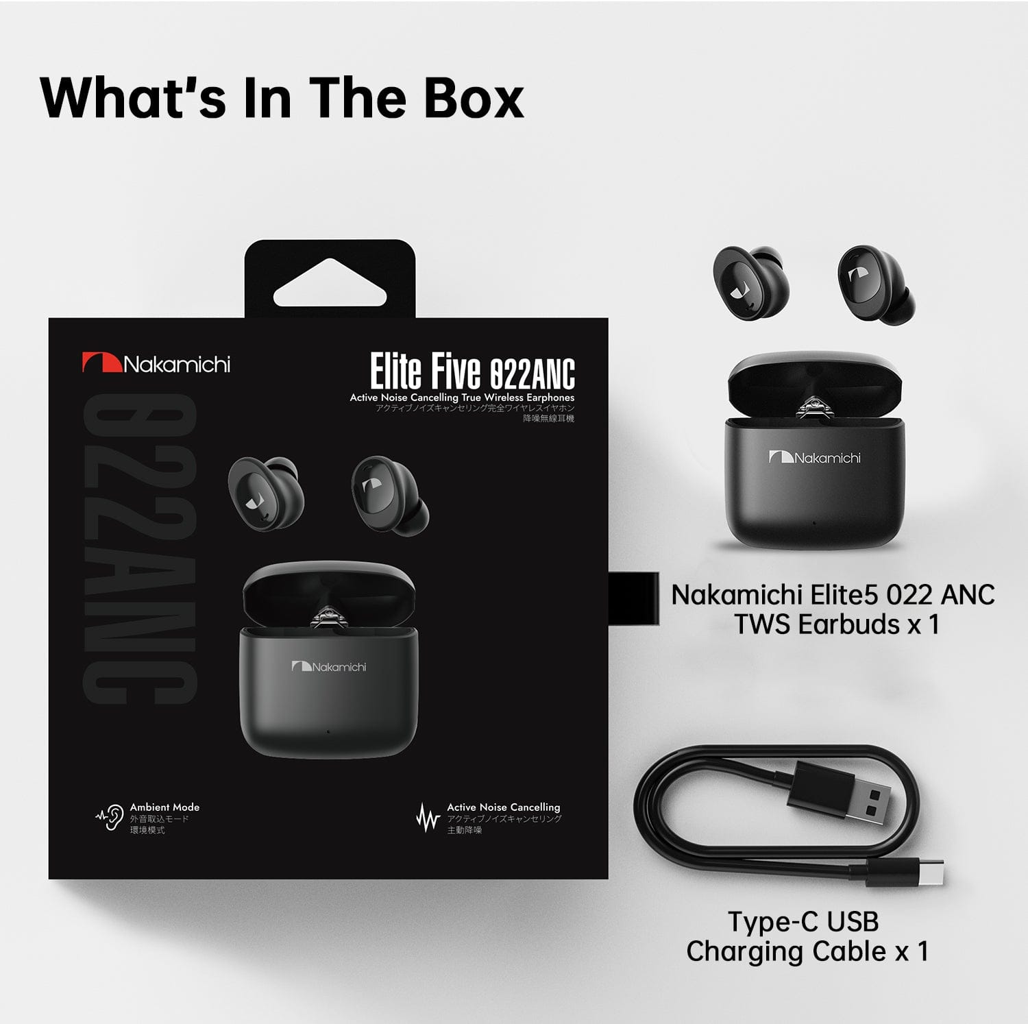 Nakamichi Elite5 022 ANC True Wireless Earbuds