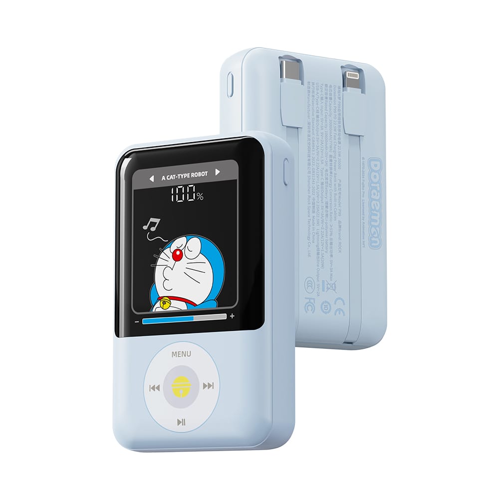 ROCK P99 PD 22.5W Fast Charging Power Bank with Built-in Cables (20000mAh)