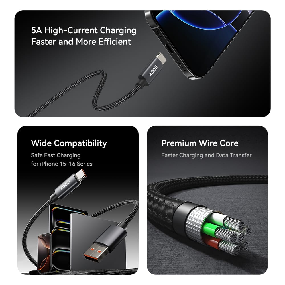 ROCK Z28 Metal Weaved Fast Charging Data Cable