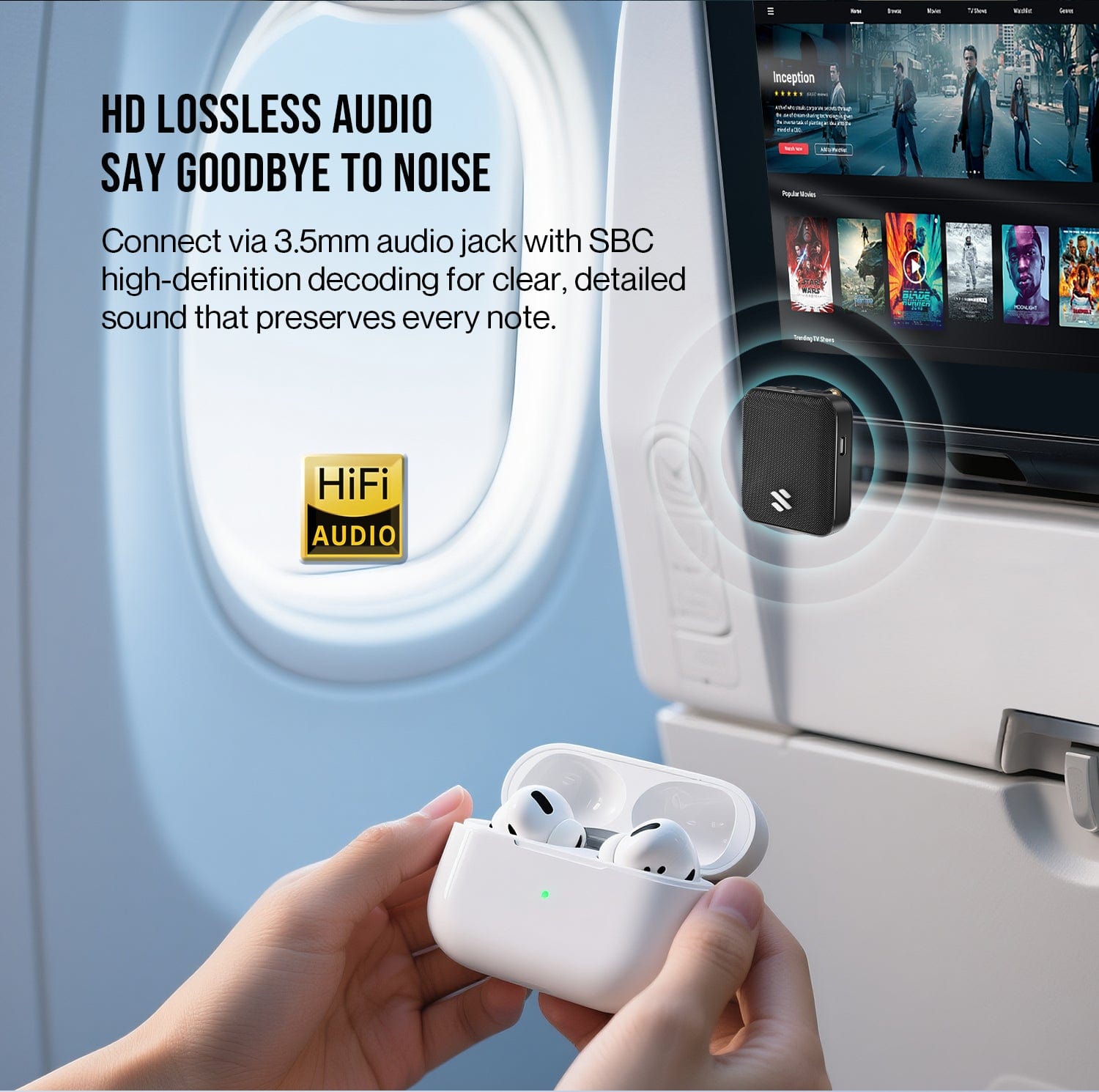 Skyzer SZACBT520 Airplane Bluetooth Adapter With Audio Receiver