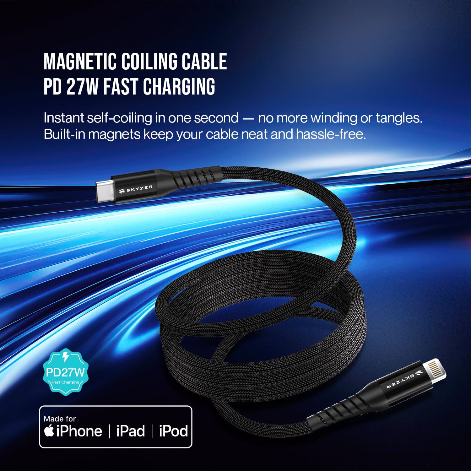 Skyzer CC612 MagSnyc Cable Type-C To Lighting 1.2M