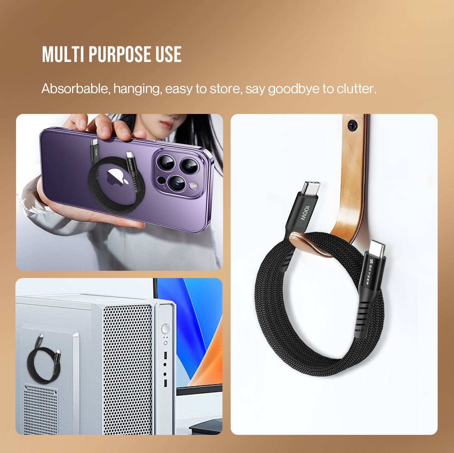 Skyzer CC613/614 MagSync Cable 60W/100W Type C To C 1.2M