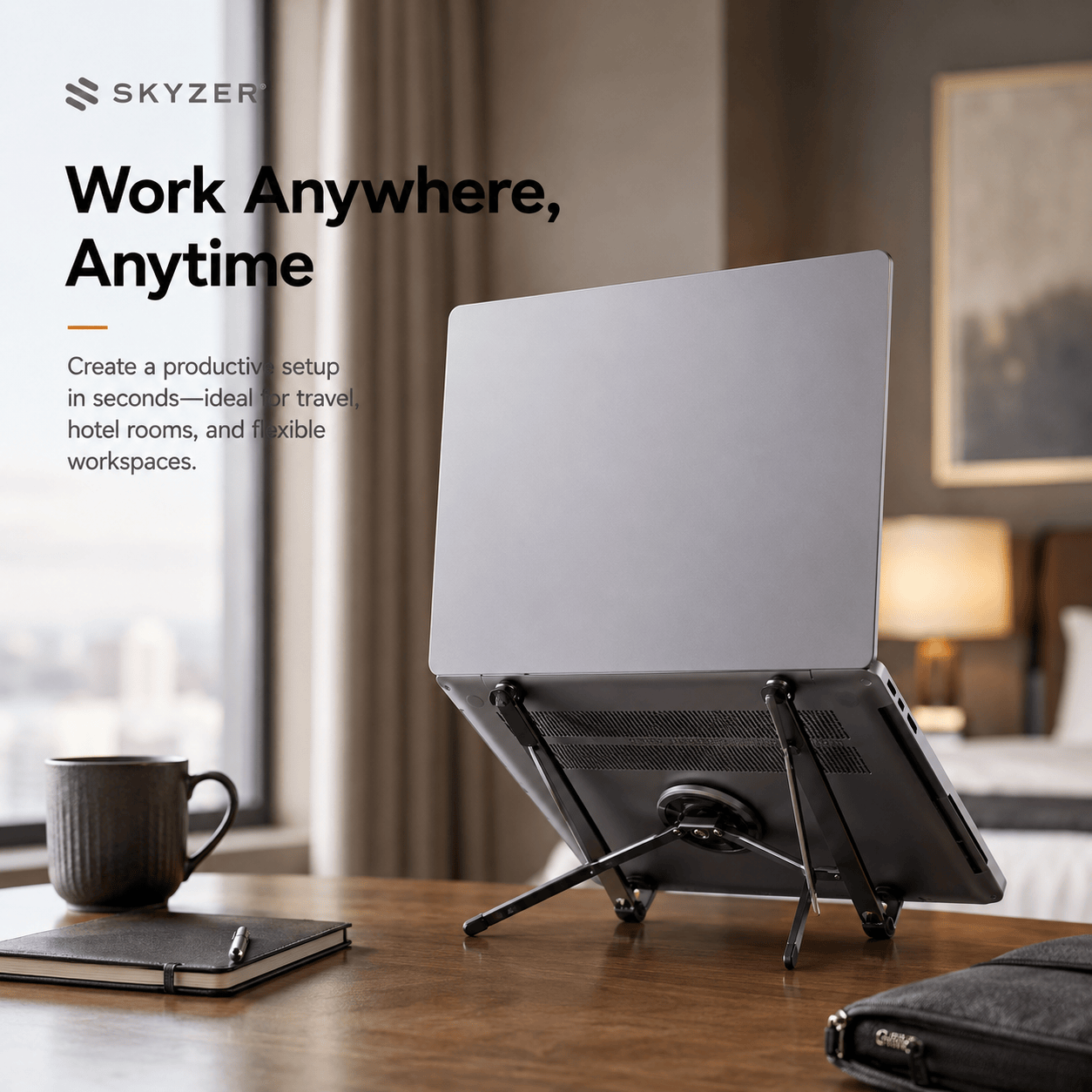 SKYZER MAC102 | Multi-Purpose Travel Laptop & Smartphone Stand