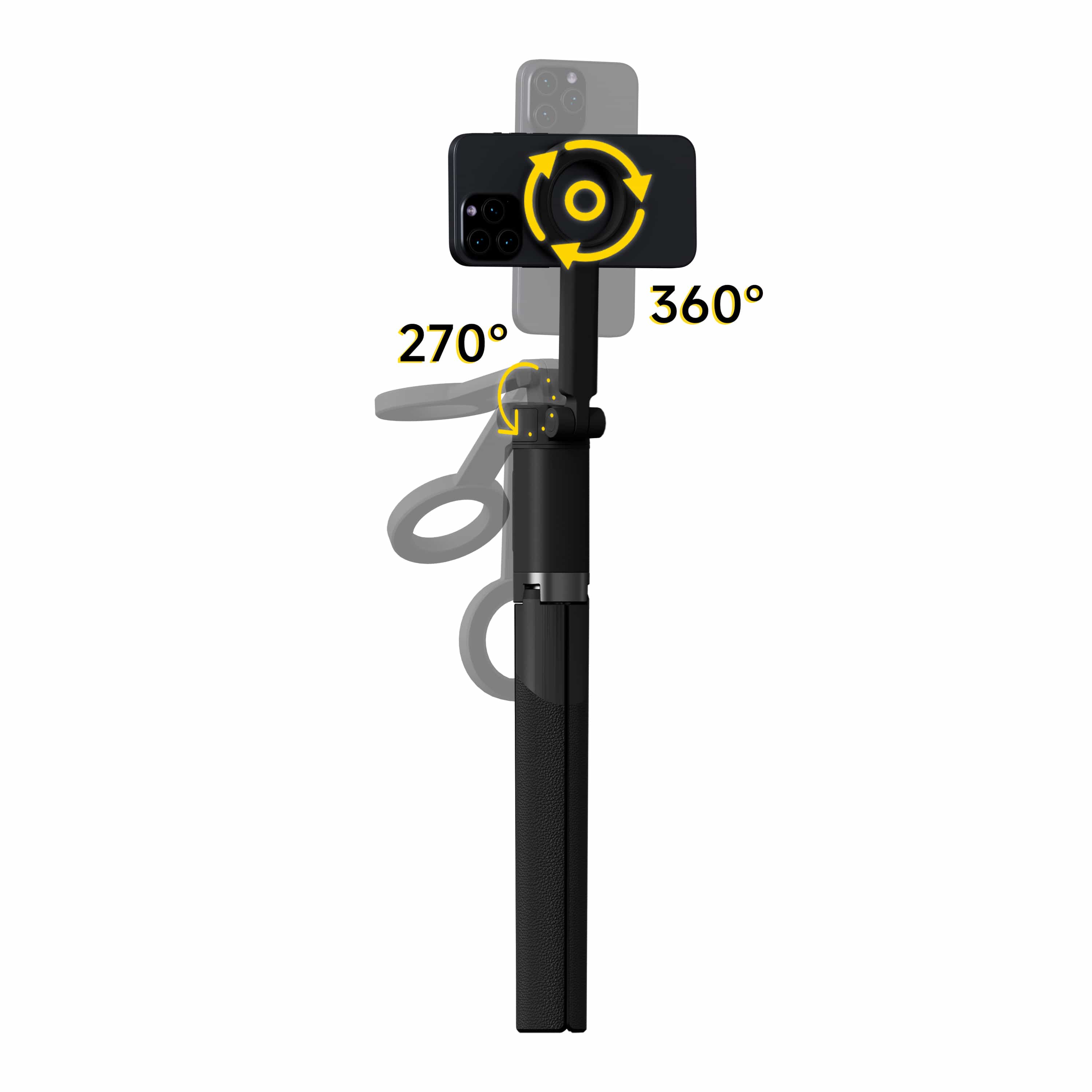SKYZER MAC111 | Extra-Long Dual-Sided Magnetic Selfie Stick & Professional Tripod