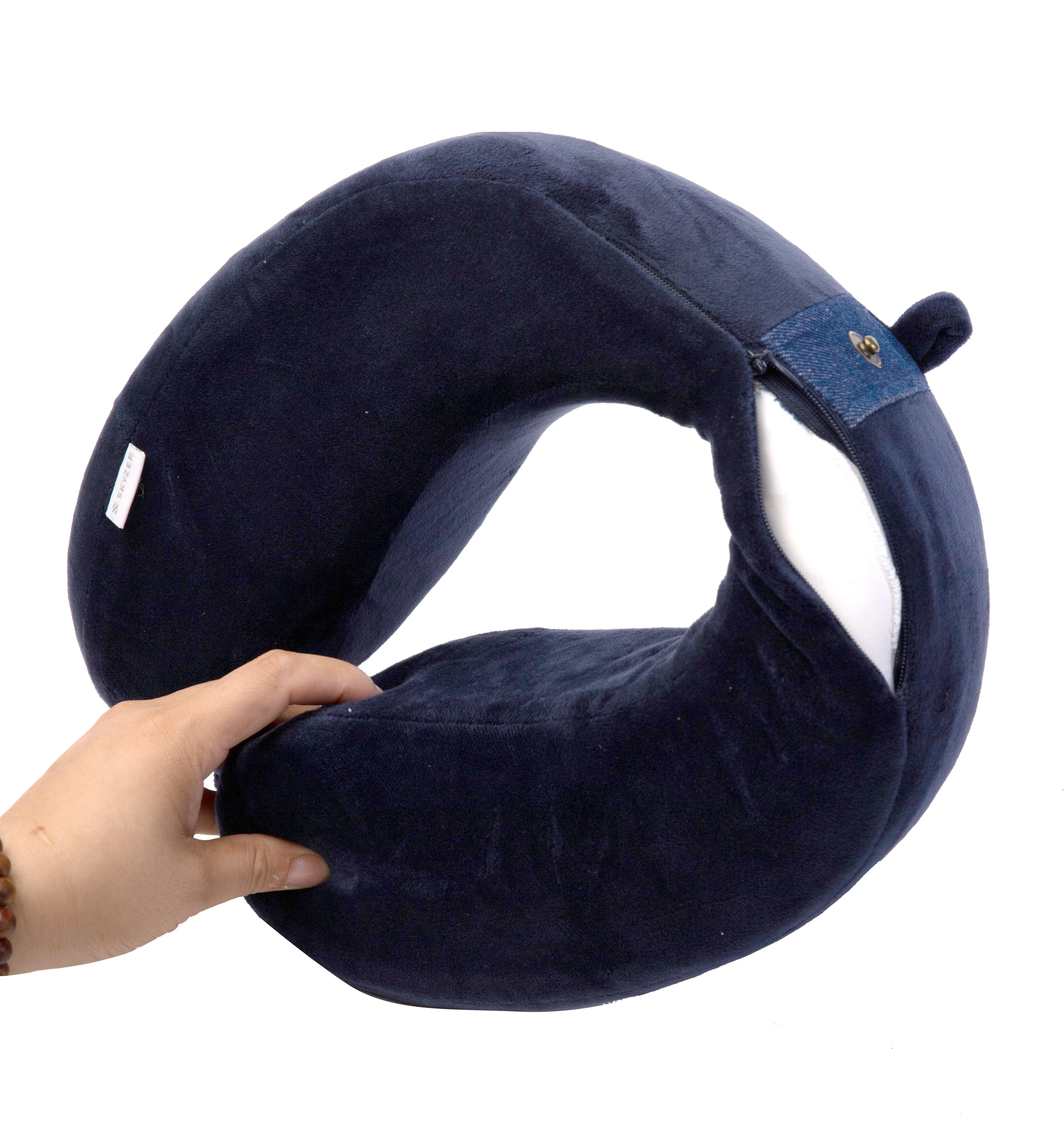 Skyzer TP800 Memory Foam Travel Pillow with Storage Pouch