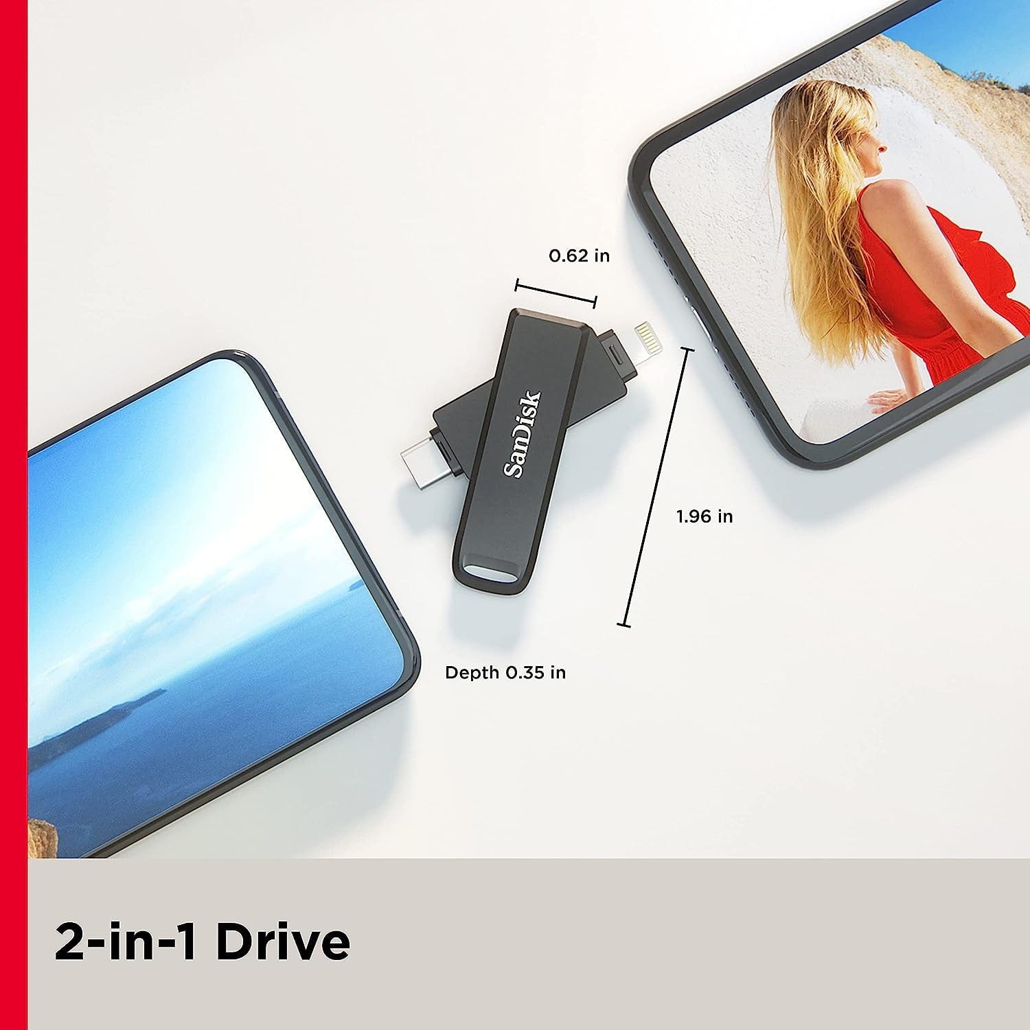 SanDisk iXpand Luxe 2-in-1 Flash Drive for iPhone & USB Type-C Devices
