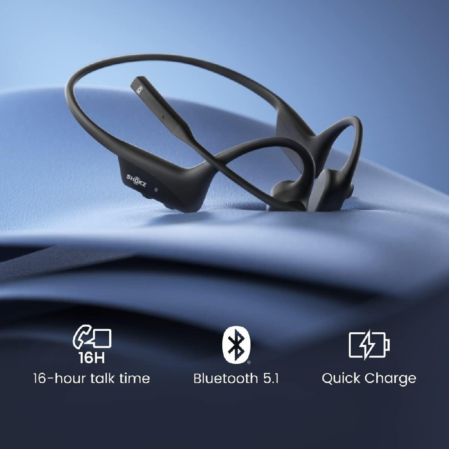 Shokz OpenComm 2 UC Wireless Bone Conduction Headphones with Loop110 USB Adapter