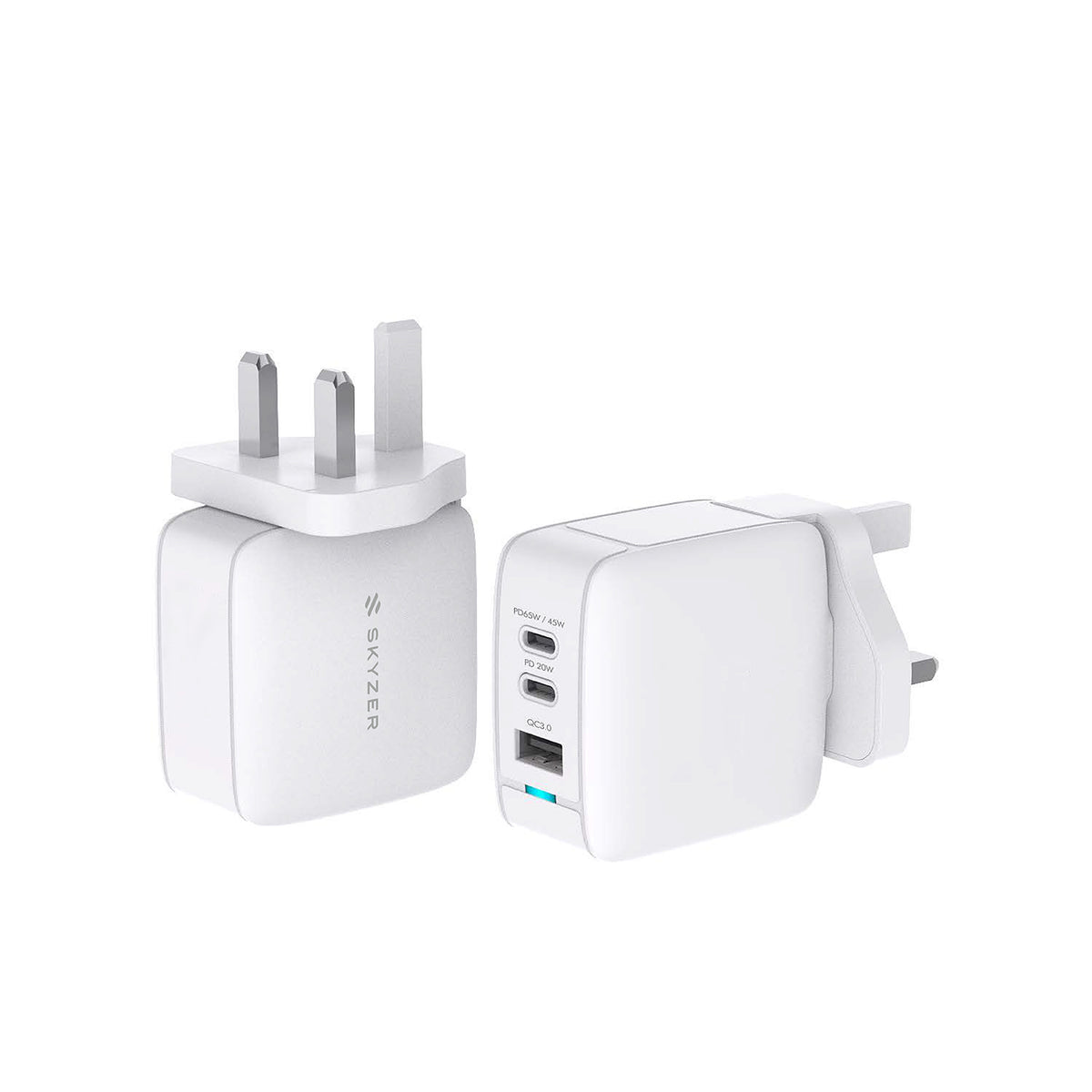 Skyzer PD158 SpeedPro 65W Max Fast Charging Wall Charger with 2 USB-C + 1 USB-A Port