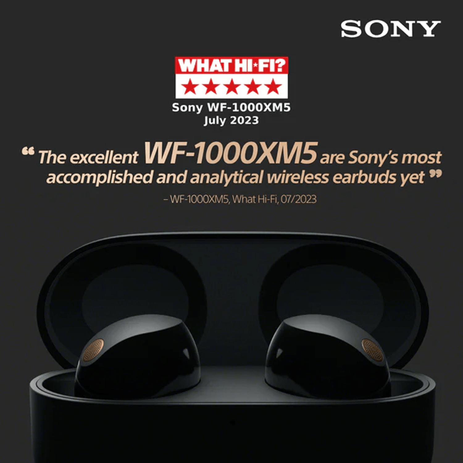 Sony WF-1000XM5 Wireless Noise Cancelling True Wireless Earphones (XM5)