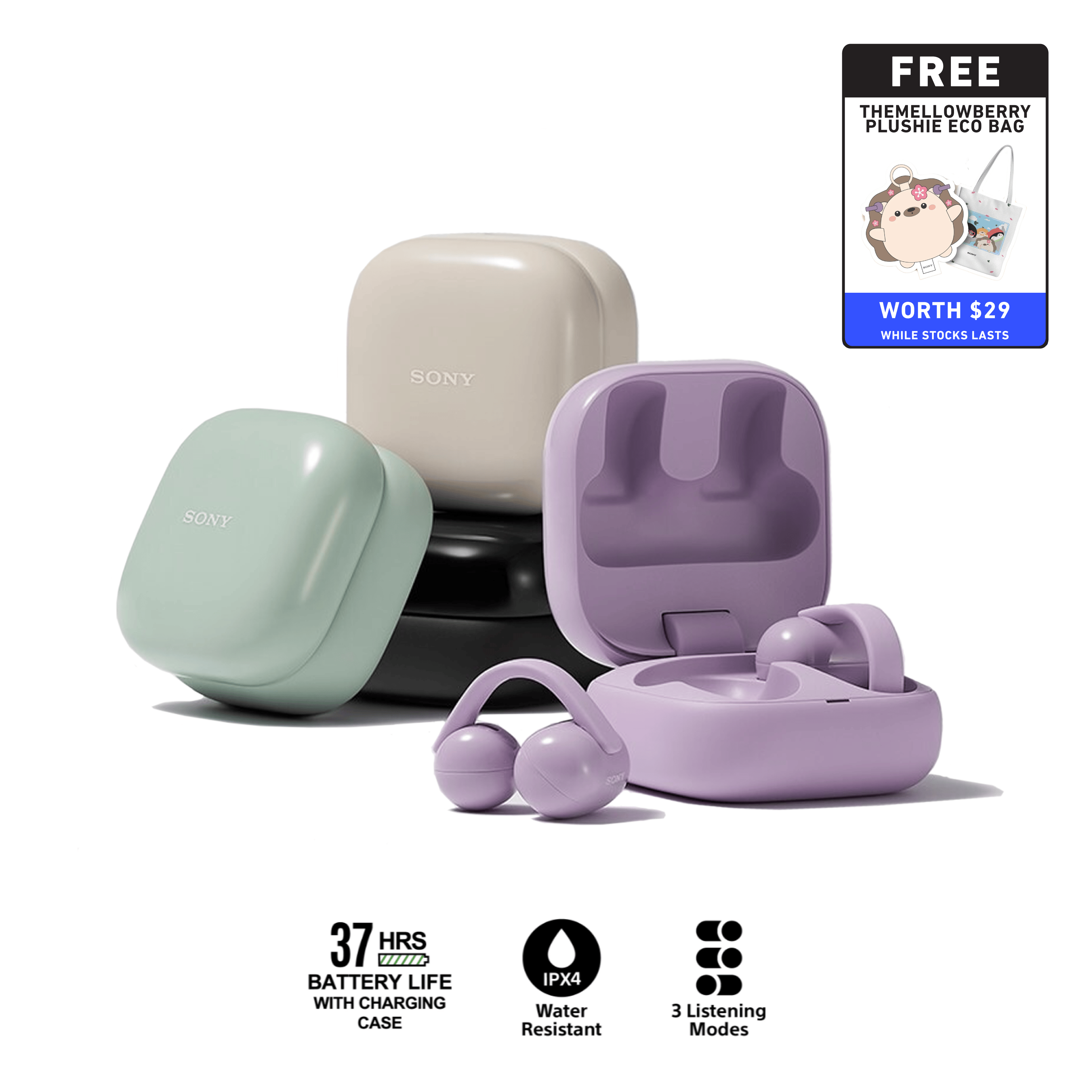 Sony WF-LC900 LinkBuds Clip Truly Wireless Open Earbuds