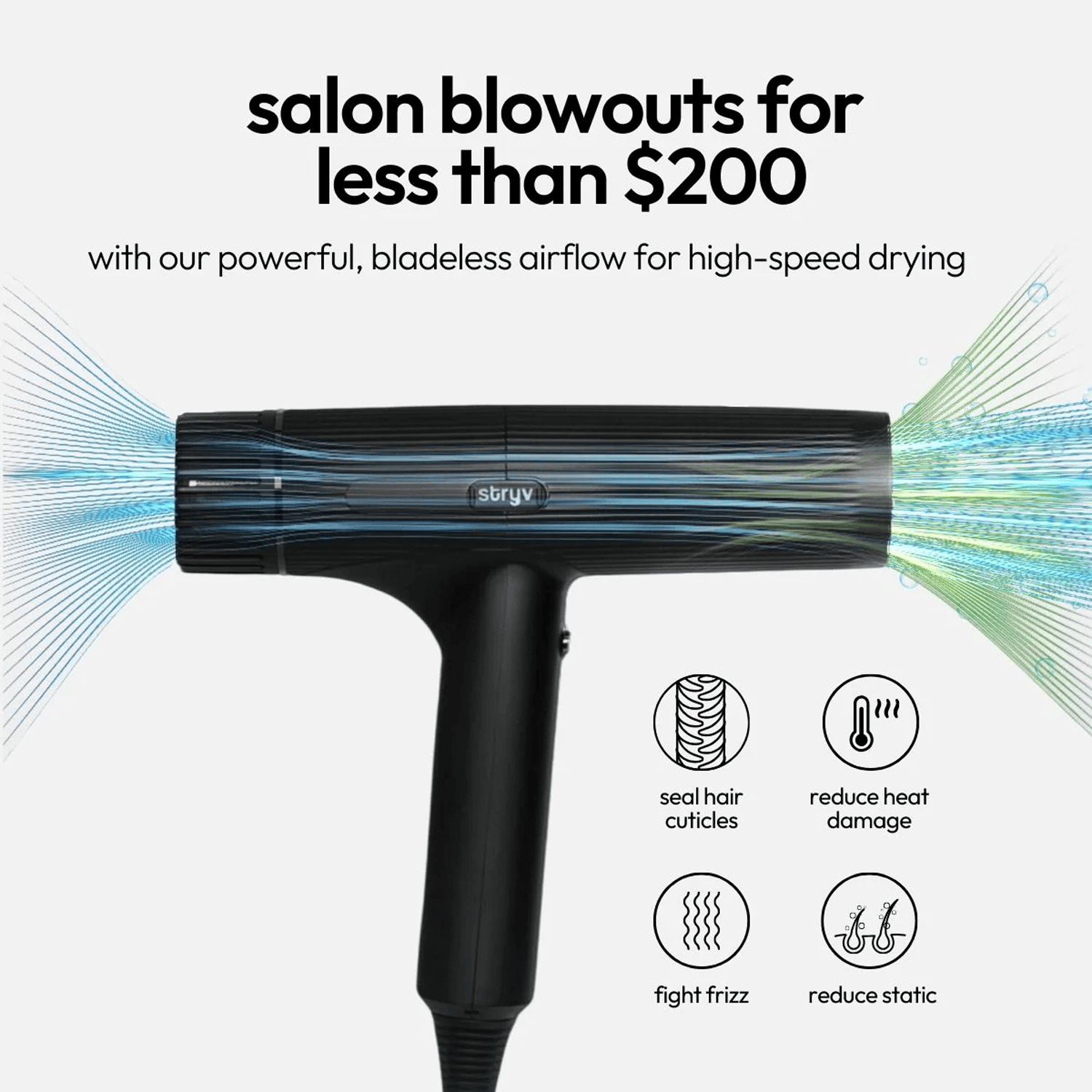 Stryv Professional Salon Grade Bladeless Hair Dryer