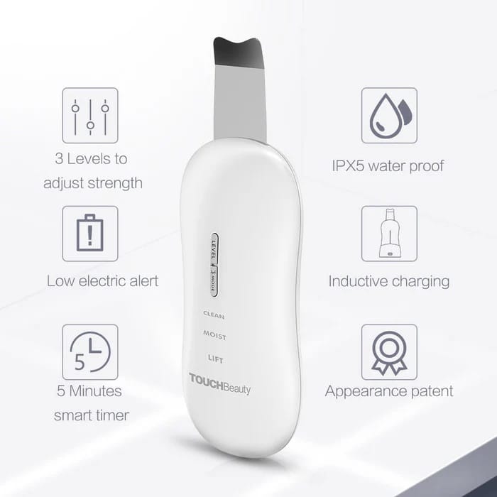 TOUCHBeauty Ultrasonic Skin Spatula | 3-in-1 Blackhead Remover
