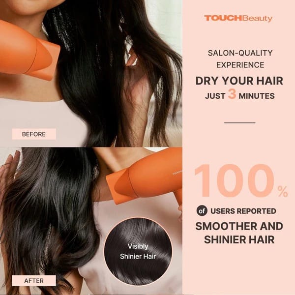 TOUCHBeauty SILKY Ionic Hair Dryer | Fast Dry & Anti-Frizz