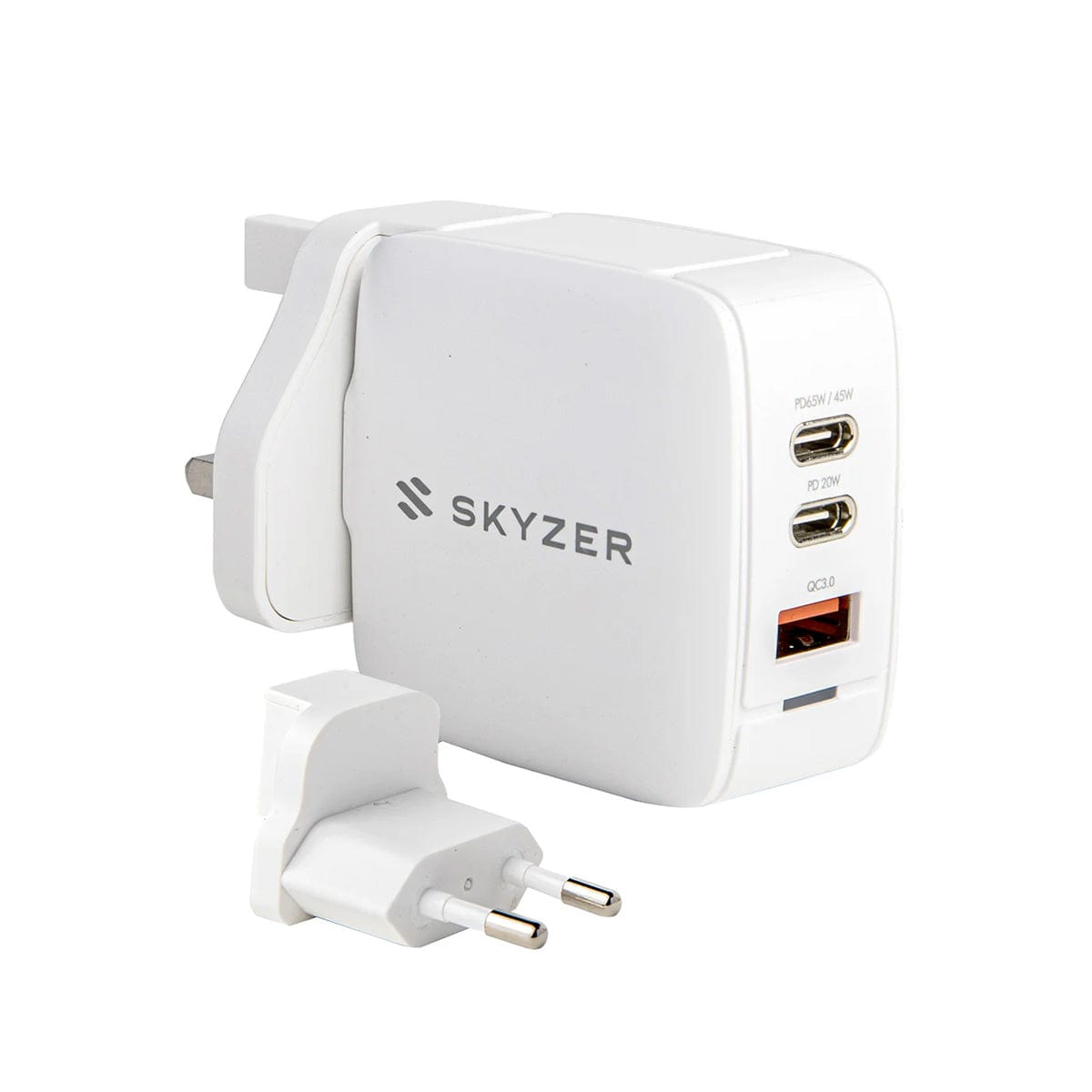 Skyzer PD158 SpeedPro 65W Max Fast Charging Wall Charger with 2 USB-C + 1 USB-A Port