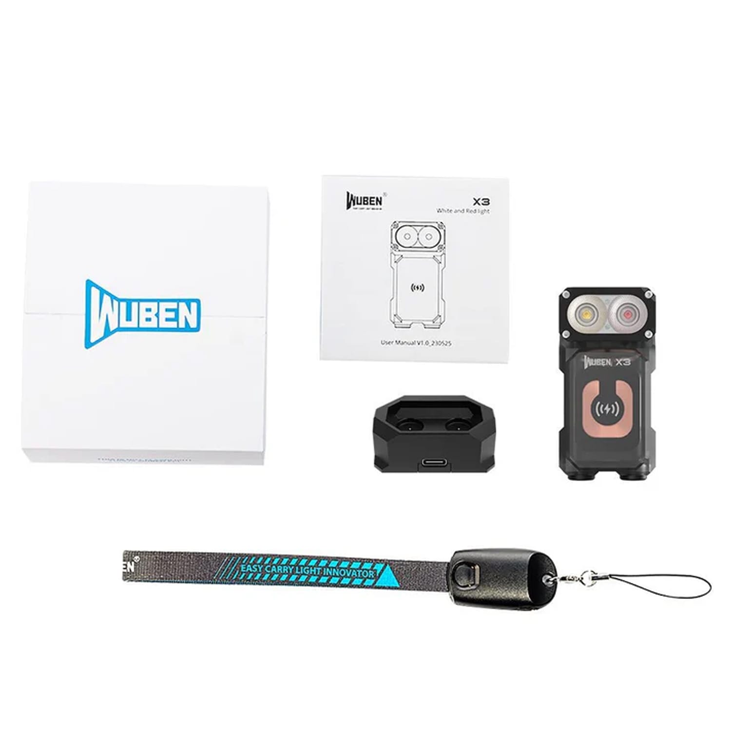 Wuben Lightok X3 Owl EDC Rechargeable Flashlight | Mini 700 Lumens Flashlights (Red & White Lights)