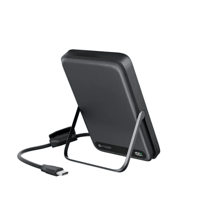 Mazer MagLink19 10,000mAh 15W PD27W Magnetic Wireless Charging Power Bank With Built-in USB-C Cable (CCC Certified)