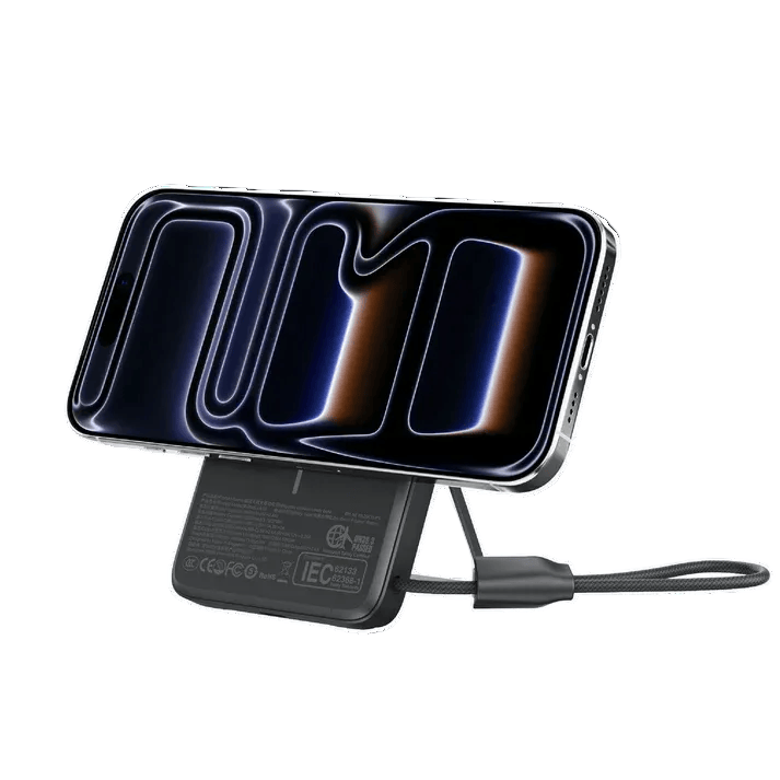 Mazer MagLink19 10,000mAh 15W PD27W Magnetic Wireless Charging Power Bank With Built-in USB-C Cable (CCC Certified)