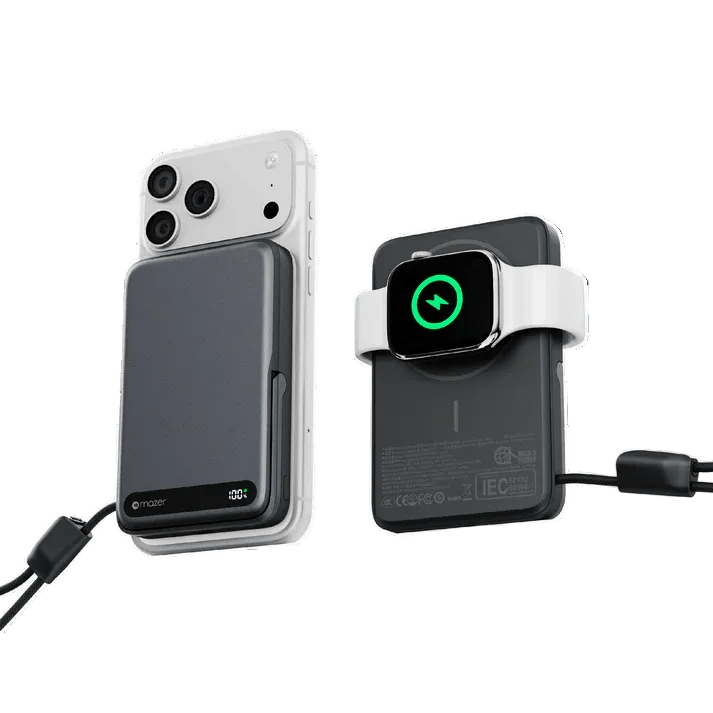 Mazer MagLink19 10,000mAh 15W PD27W Magnetic Wireless Charging Power Bank With Built-in USB-C Cable (CCC Certified)