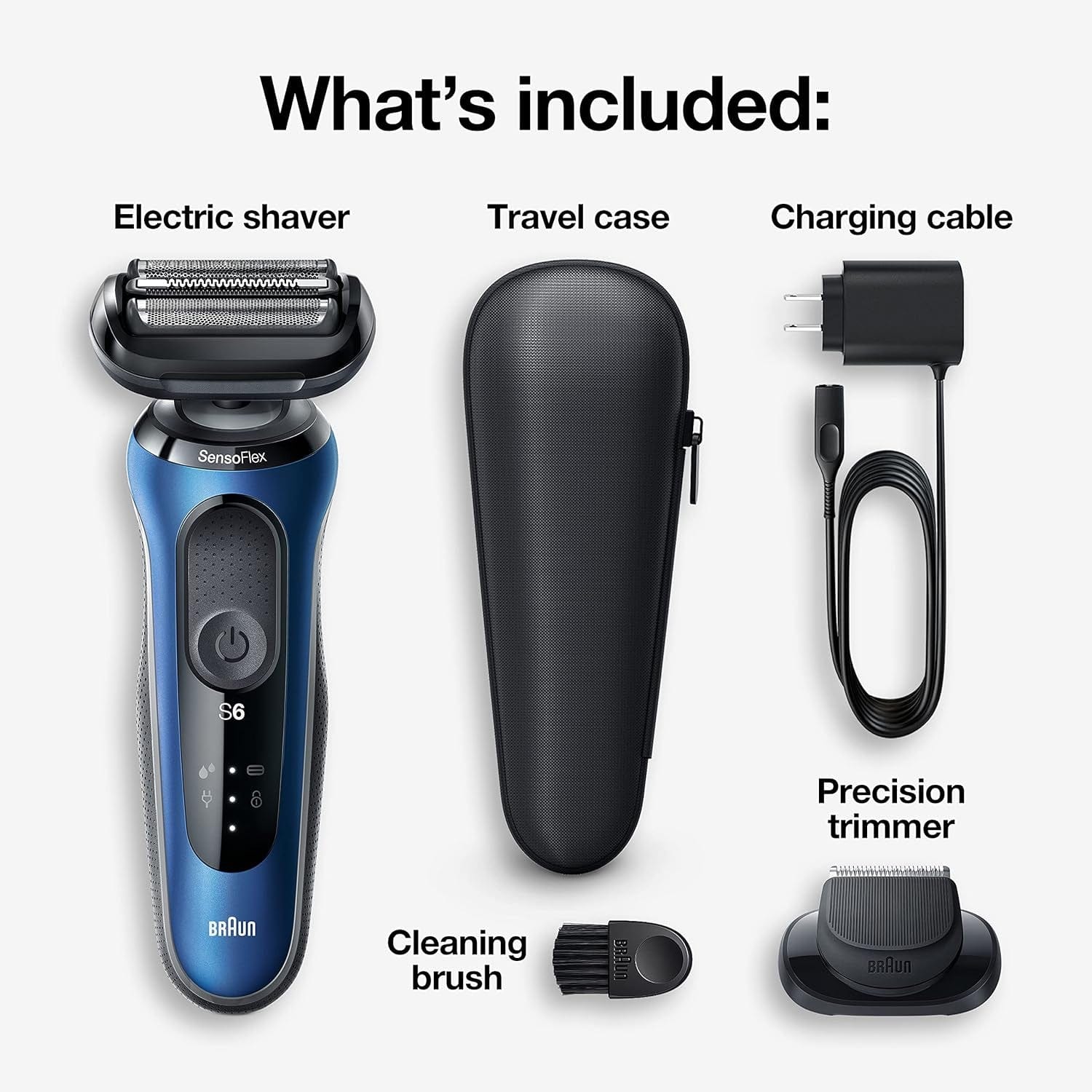 Braun Series 6 61-B1500s Wet & Dry Shaver with Travel Case & Beard Trimmer Attachment