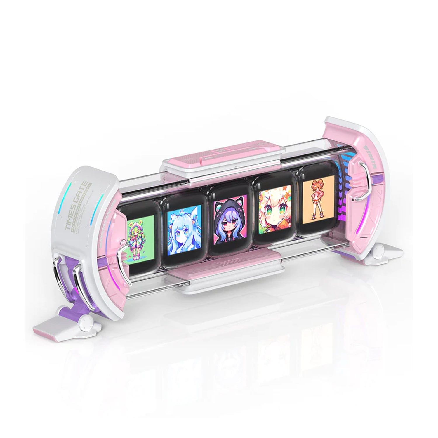 Divoom Times Gate ピンク GIOM TIMES GATE |ピクセルアート有益なディスプレイ